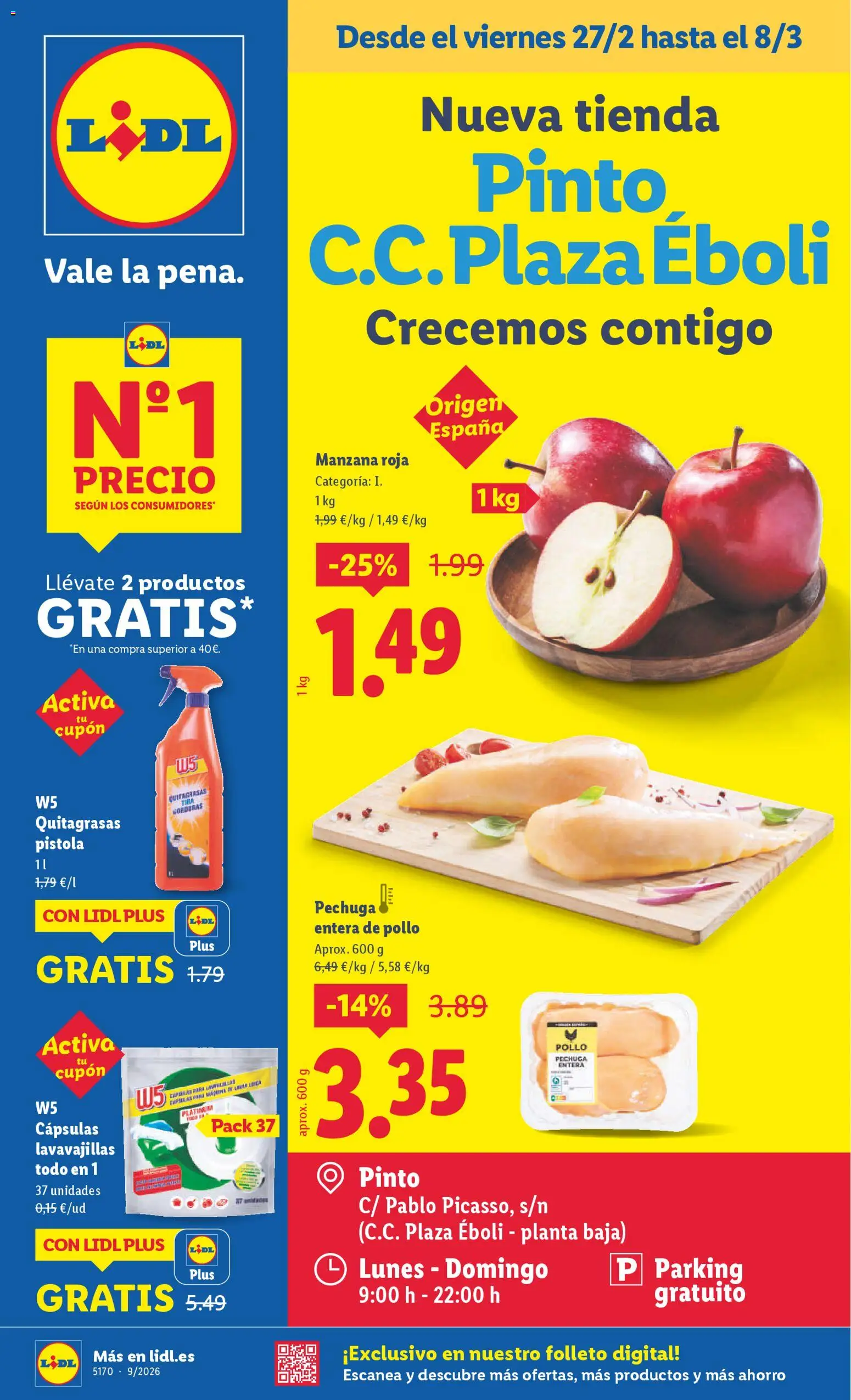 Lidl - Pinto │ válido desde el 27.02.2026 | Página: 1 | Productos: Manzana, Lavavajillas