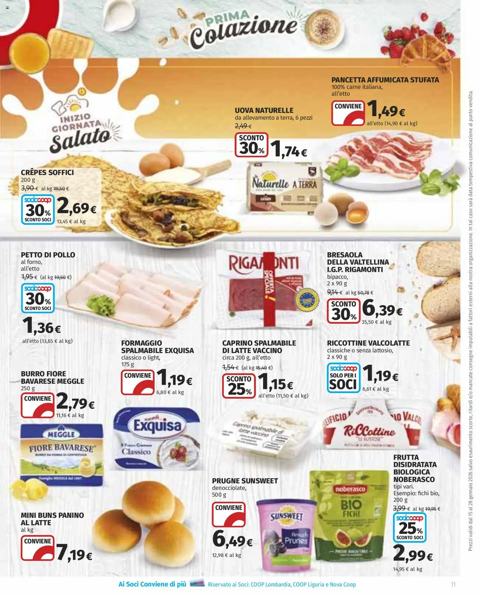 Volantino Ipercoop del 15.01.2026 | Pagina: 11 | Prodotti: Bresaola, Pancetta, Formaggio, Data