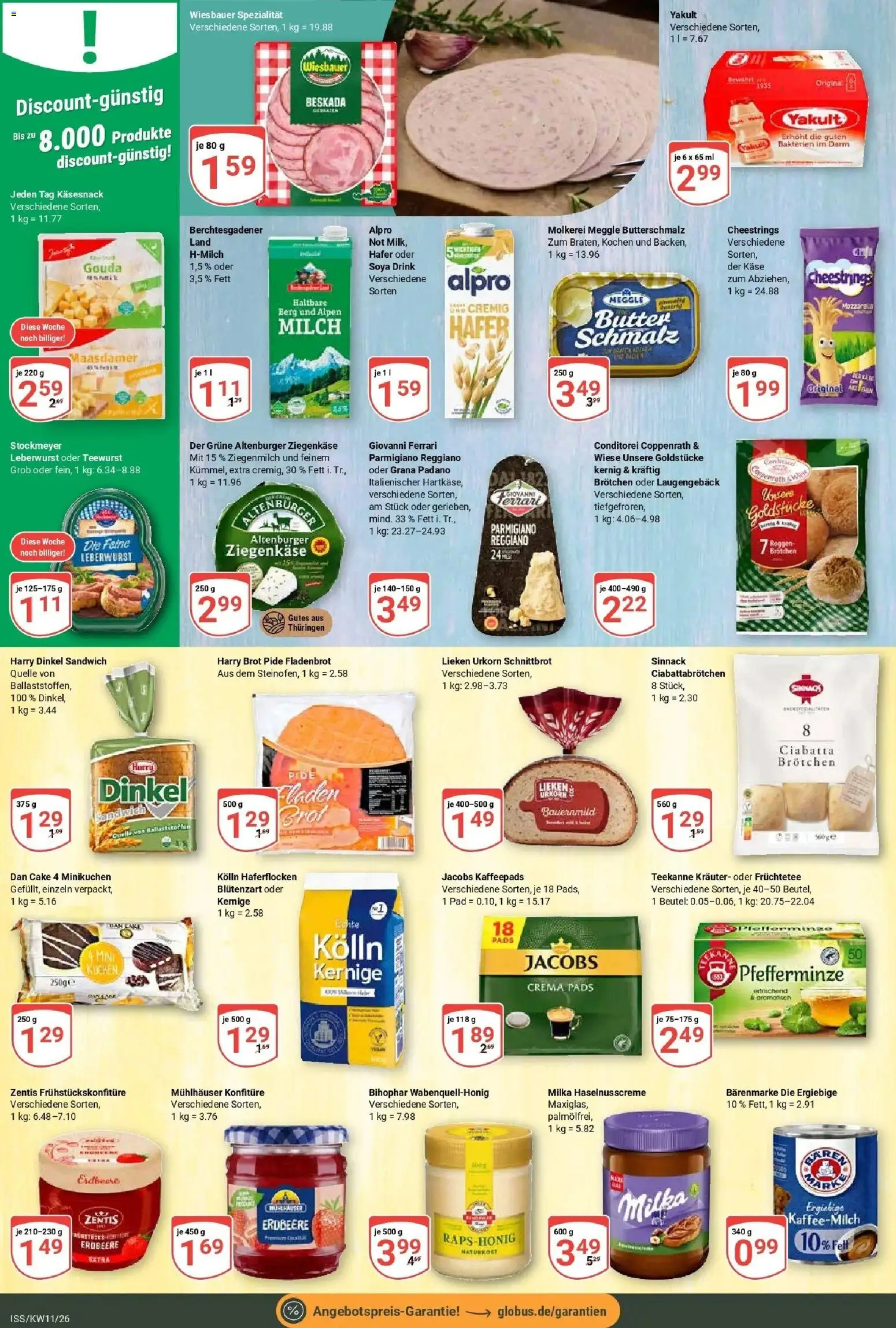 Globus prospekt Isserstedt	 – gültig ab 09.03.2026 | Seite: 10 | Produkte: Butter, Mozzarella, Ziegenkäse, Brot