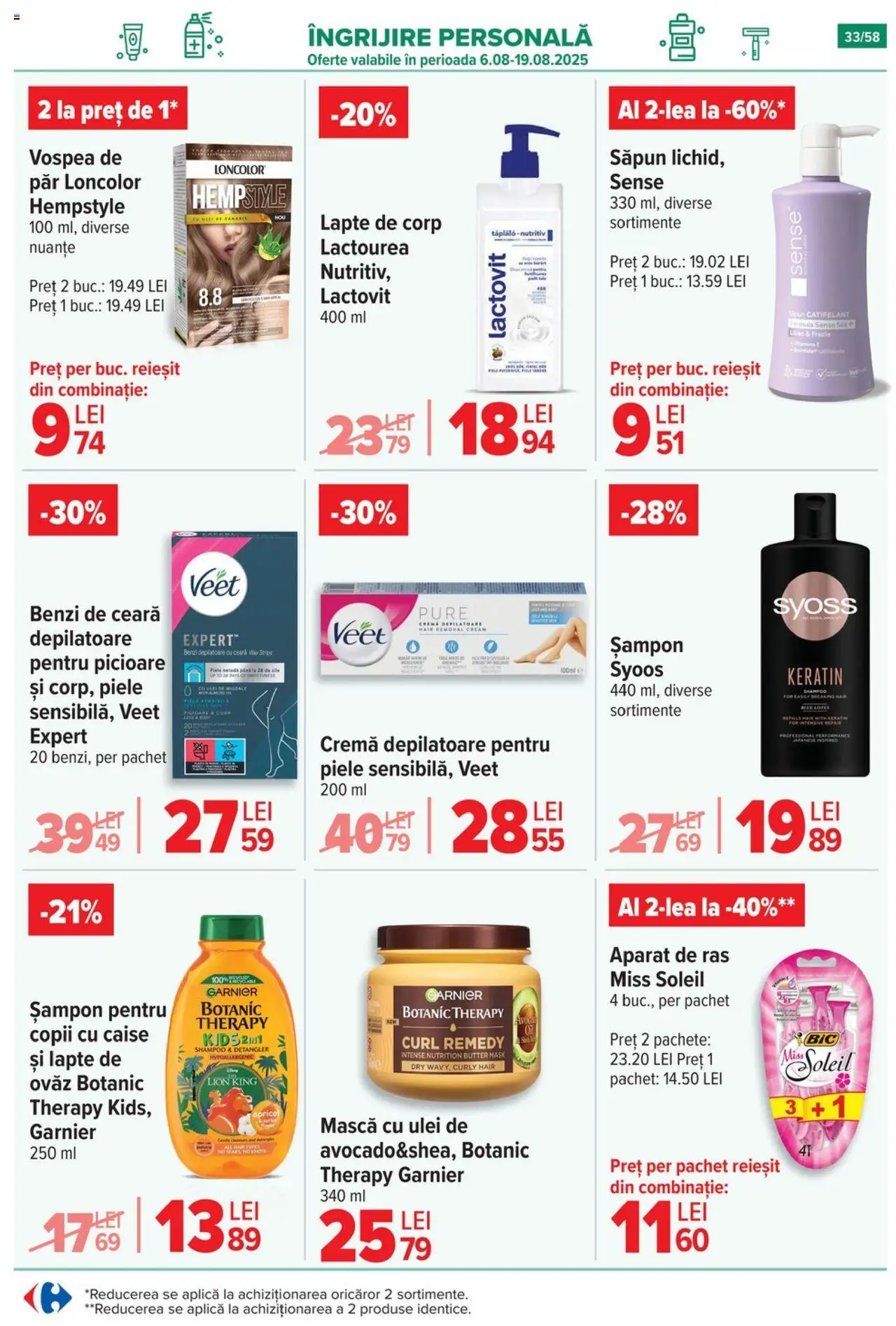Catalog Carrefour – valabil de la 06.08.2025 | Pagină: 34 | Produse: Șampon, Lapte, Lapte de corp, Ahtapot