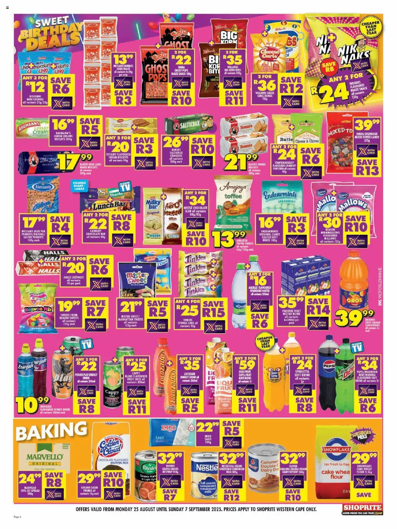 Shoprite Western Cape - Major League Deals │ valid from 25.08.2025 | Page: 6 | Products: Cake, Corn, Squash, Lemon