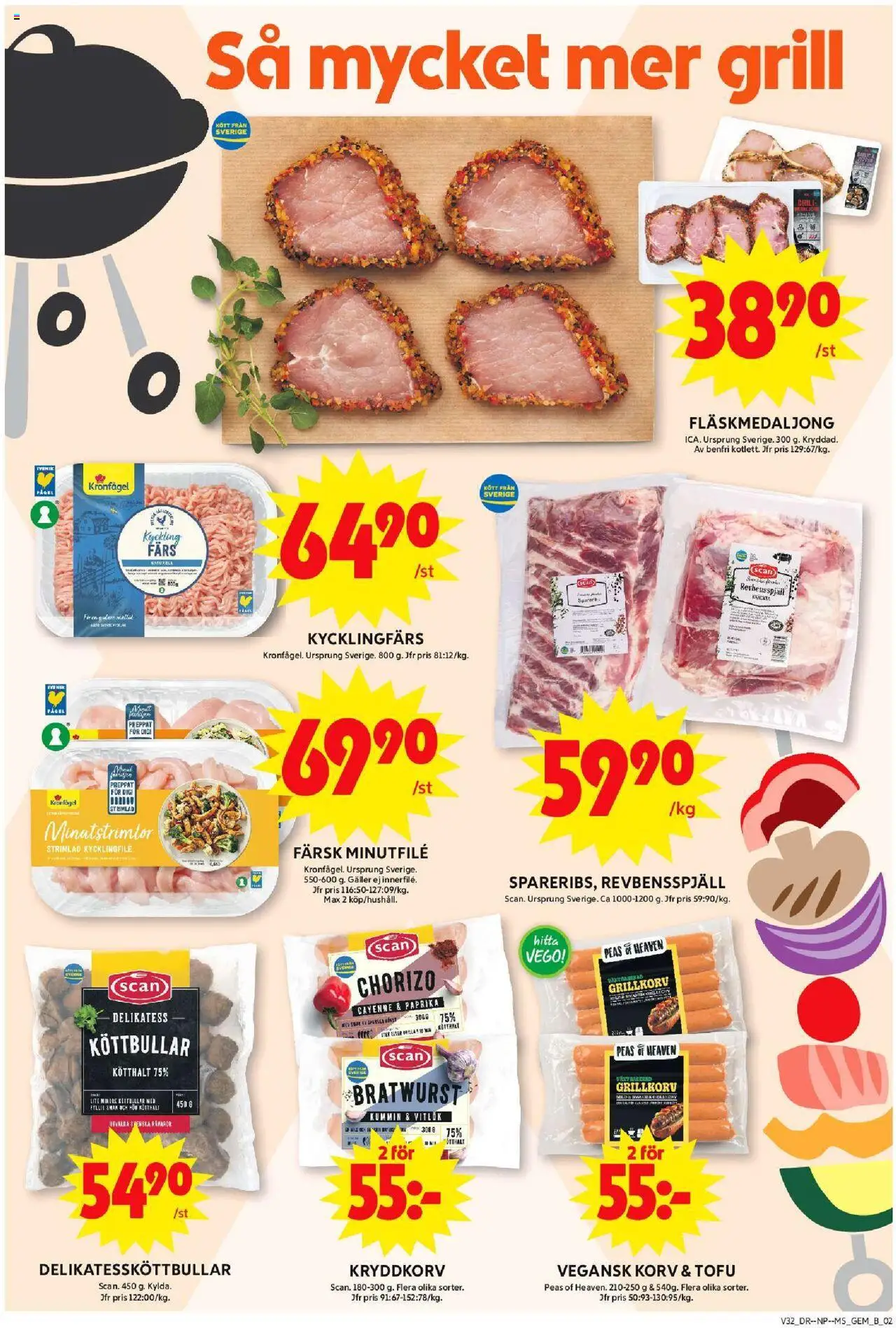 ICA Maxi reklamblad aktuell från 04.08.2025 | Sida: 2 | Produkter: Grill, Gem, Galler, Grillkorv