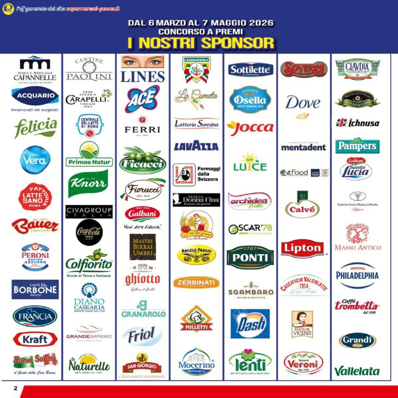 Volantino Pewex del 17.03.2026 | Pagina: 2 | Prodotti: Frutta, Pampers, Lavazza, Orchidea