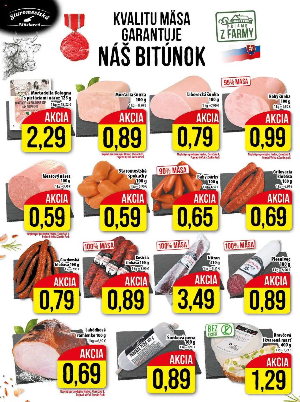 Klas leták │ platný od 25.08.2025 | Strana: 4 | Produkty: Šunka, Klobása, Párky