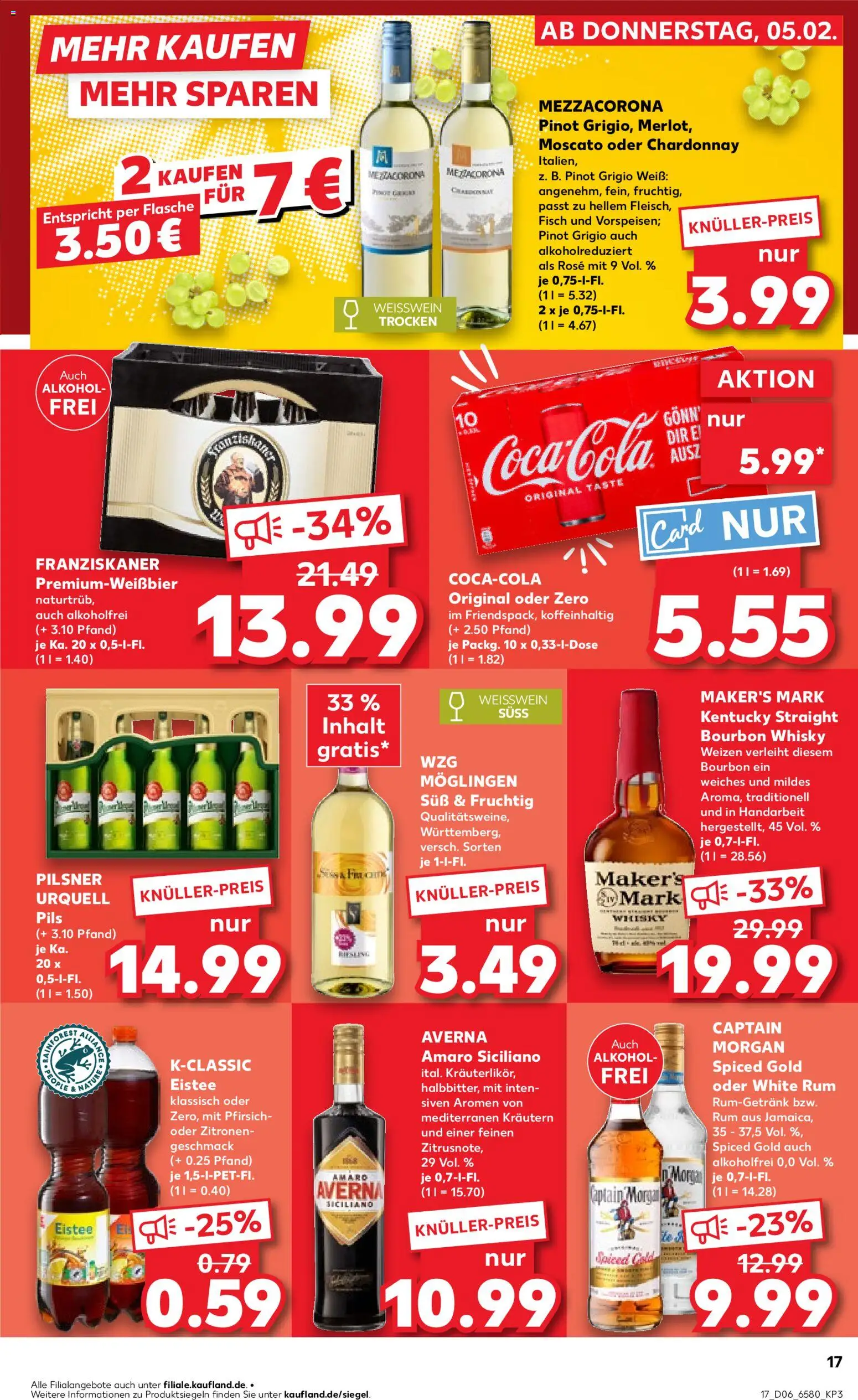 Kaufland prospekt Kiel	 – gültig ab 08.02.2026 | Seite: 17 | Produkte: Franziskaner, Weißwein, Fisch, Zitronen
