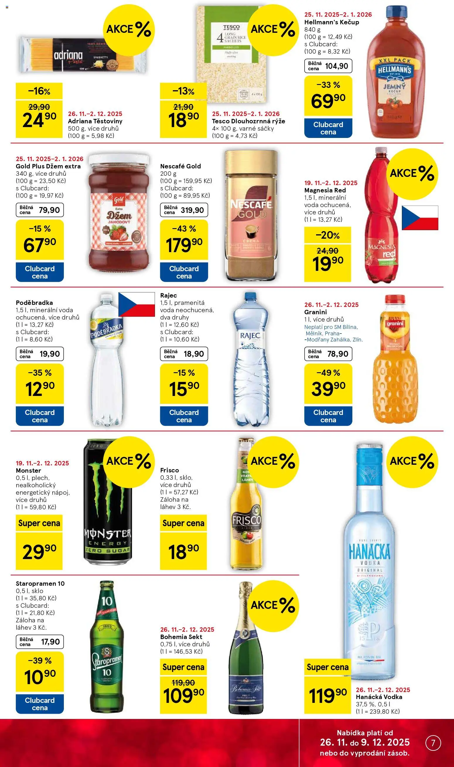 Tesco Black Friday od 26.11.2025 | Strana: 7 | Produkty: Staropramen, Magnesia, Cider, Láhev