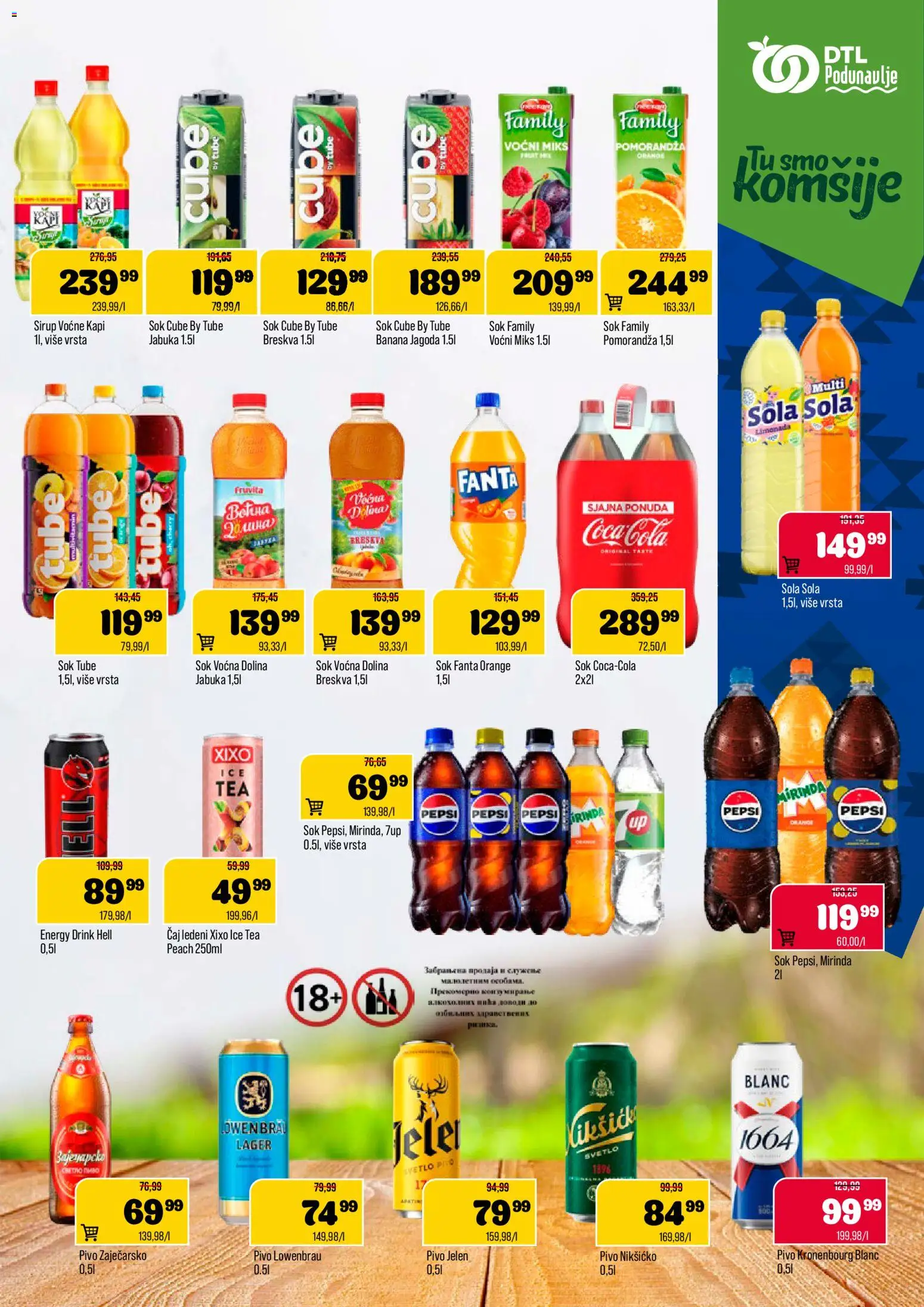 Podunavlje katalog - važi od 17.12.2025 | Strana: 9 | Proizvode: Banana, Jagoda, Zaječarsko pivo, Sirup