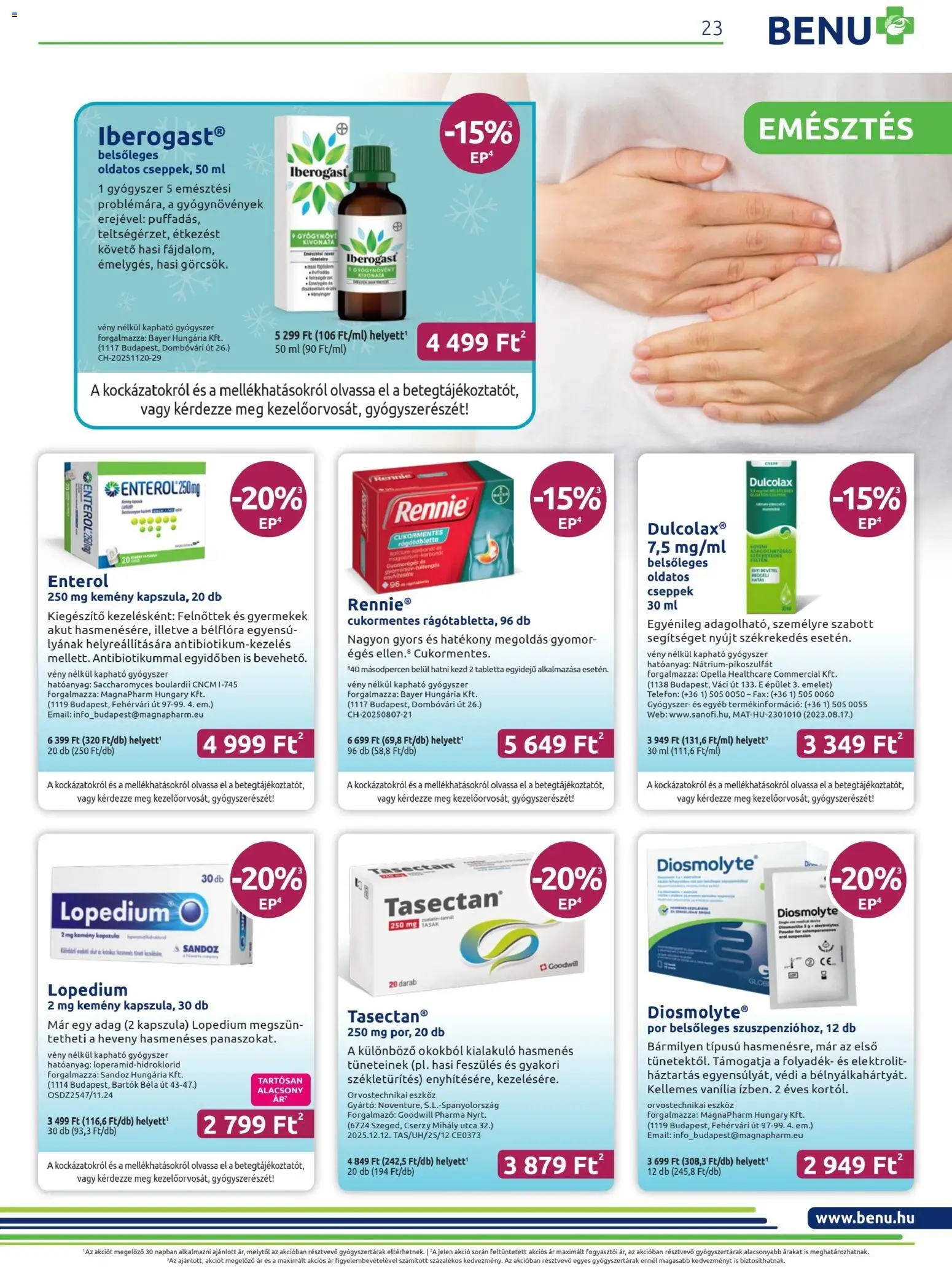 BENU Gyógyszertárak akciós ujság - amely érvényes a következő dátumtól: 01.01.2026 | Oldal: 23