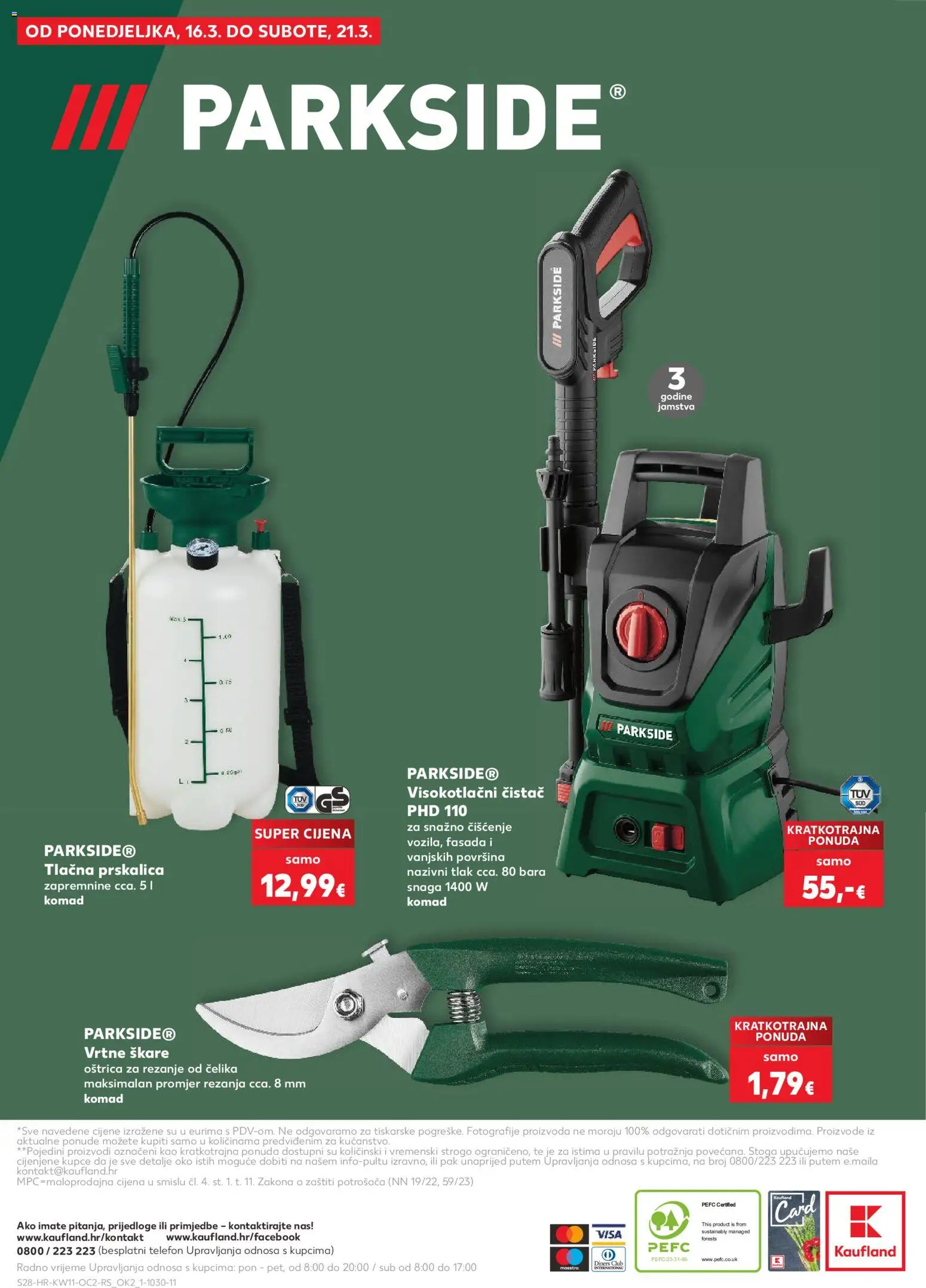 Kaufland katalog | vrijedi od 11.03.2026 | Stranica: 28 | Proizvodi: Škare, Telefon, Parkside, Visokotlačni čistač