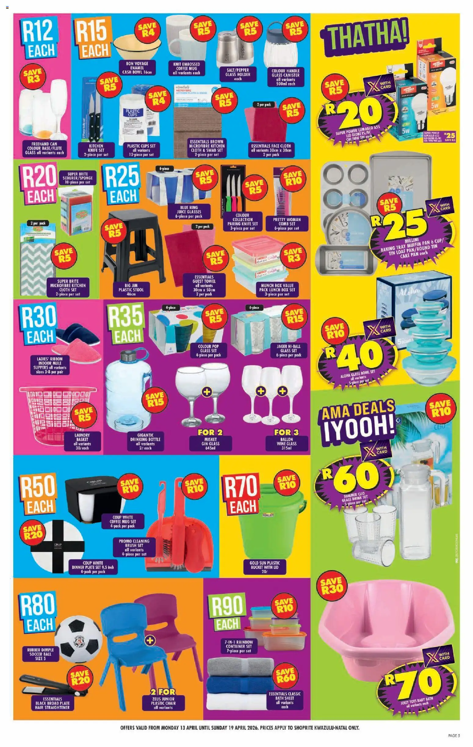 New Shoprite catalogue – valid from 13.04.2026 | Page: 5 | Products: Hair straightener, Box, Brush, Enamel