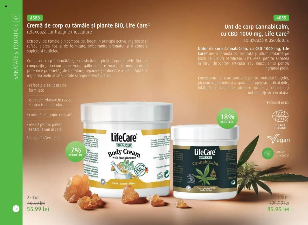 Life Care catalog - Aprilie/Octombrie – valabil de la 01.04.2025 | Pagină: 16 | Produse: Şerit ödül, Unt de corp, Cremă, Cremă de corp