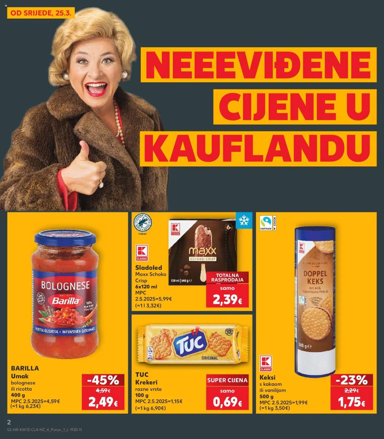 Kaufland HR akciós ujság - amely érvényes a következő dátumtól: 25.03.2026 | Oldal: 2 | Termékek: Ricotta