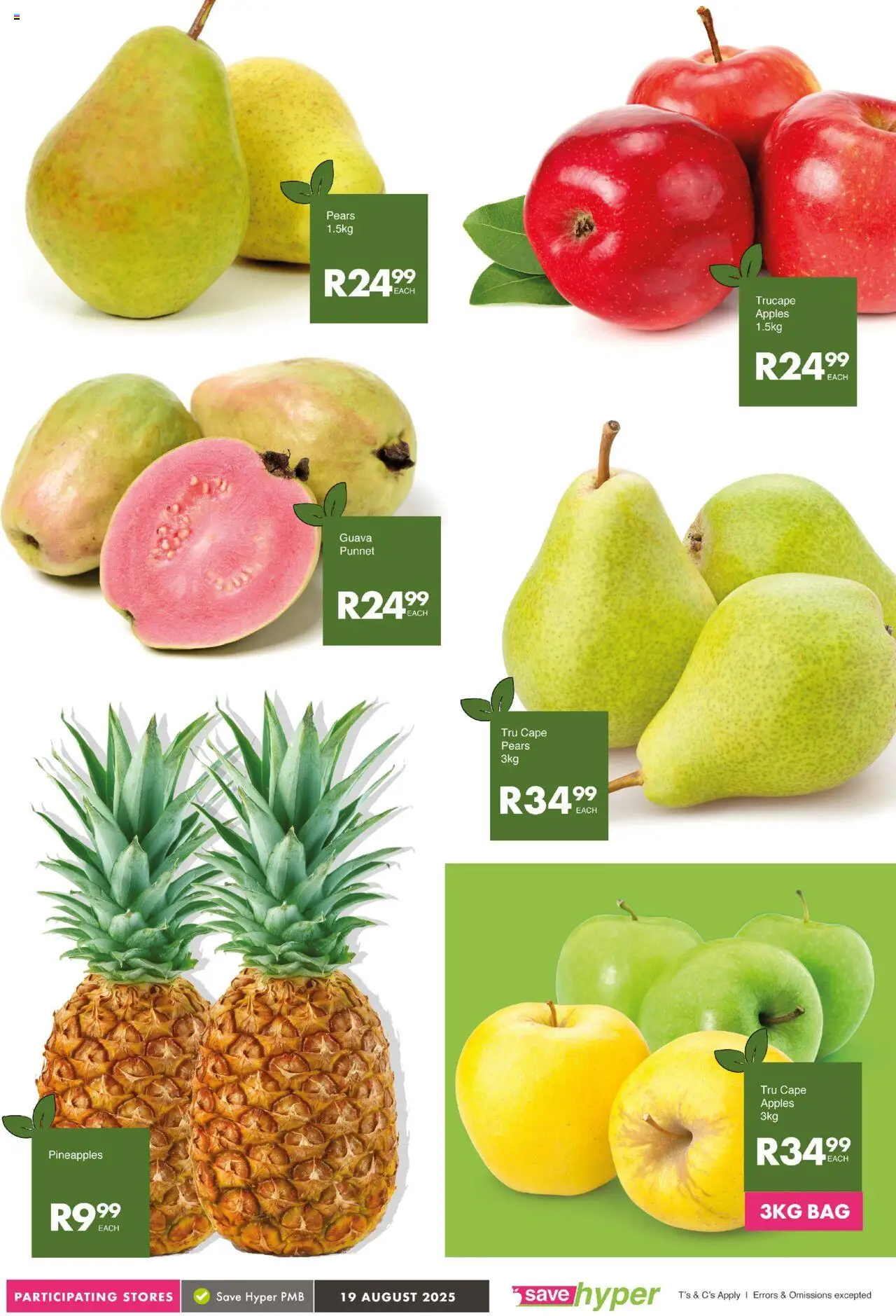 Save Market Day │ valid from 19.08.2025 | Page: 6 | Products: Pears, Bag, Apples, Peach