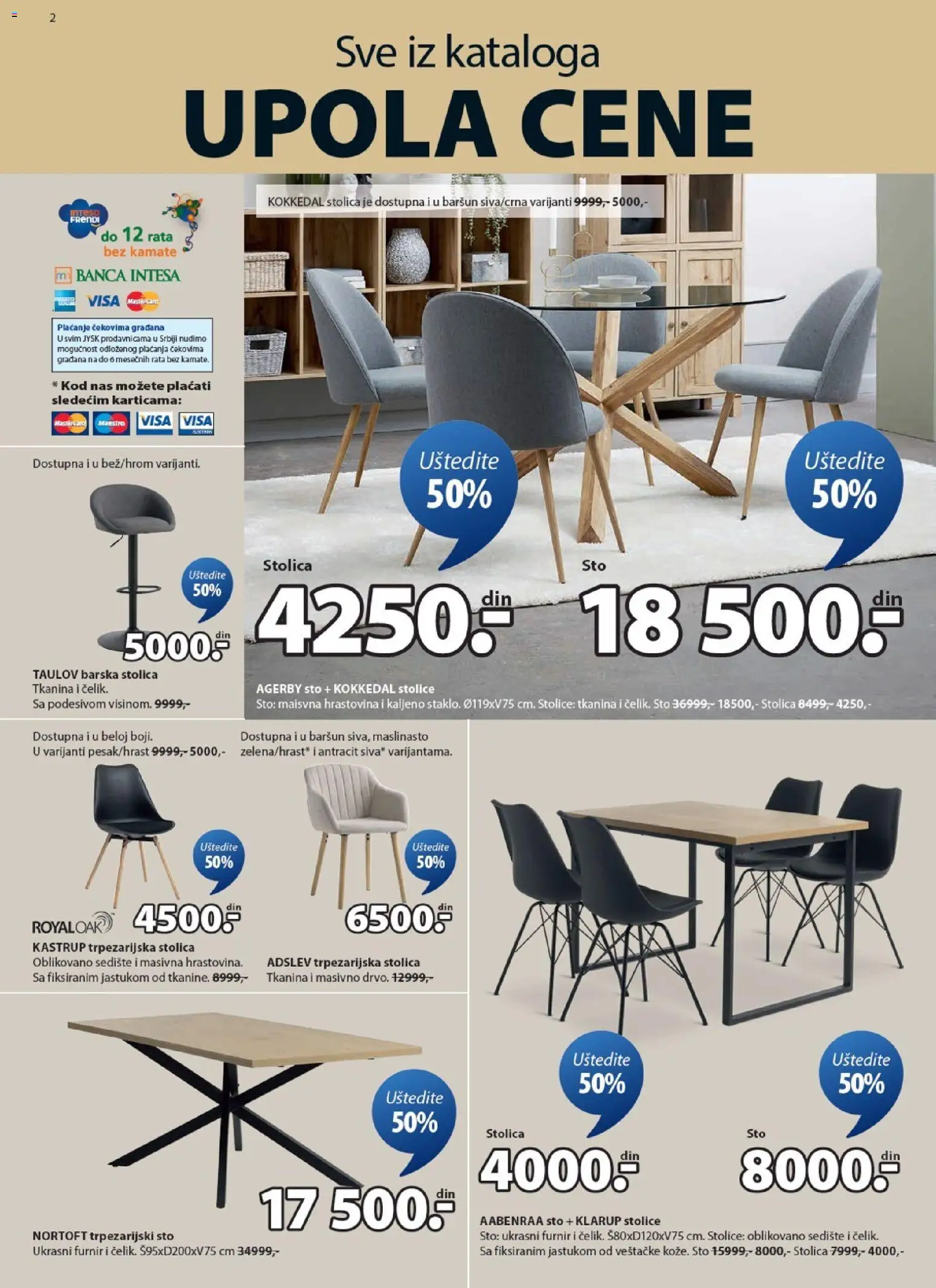 Jysk katalog - važi od 28.01.2026 | Strana: 2 | Proizvode: Sto, Stolica, Trpezarijski sto, Barska stolica