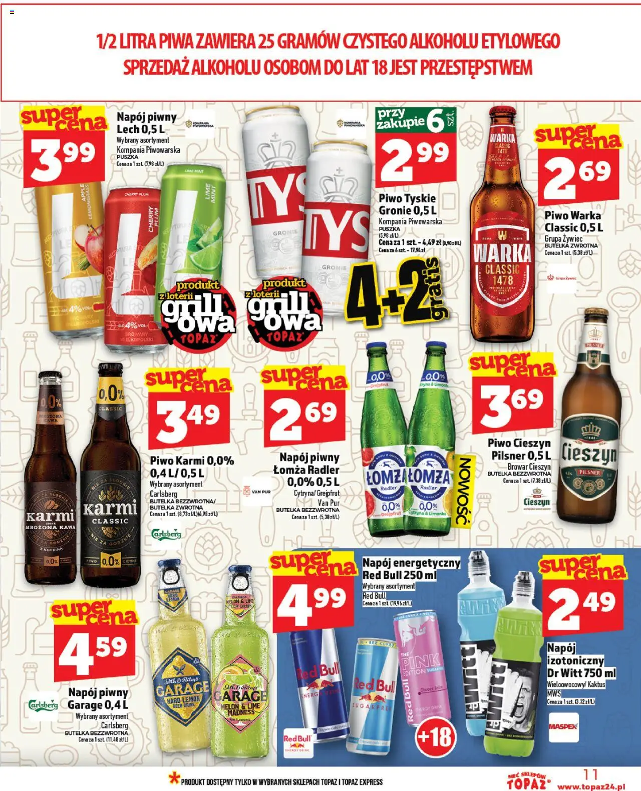 Topaz Gazetka - Ceny małe na stałe od 12.06.2025 | Strona: 11 | Produkty: Cytryna, Melon, Tyskie, Piwo