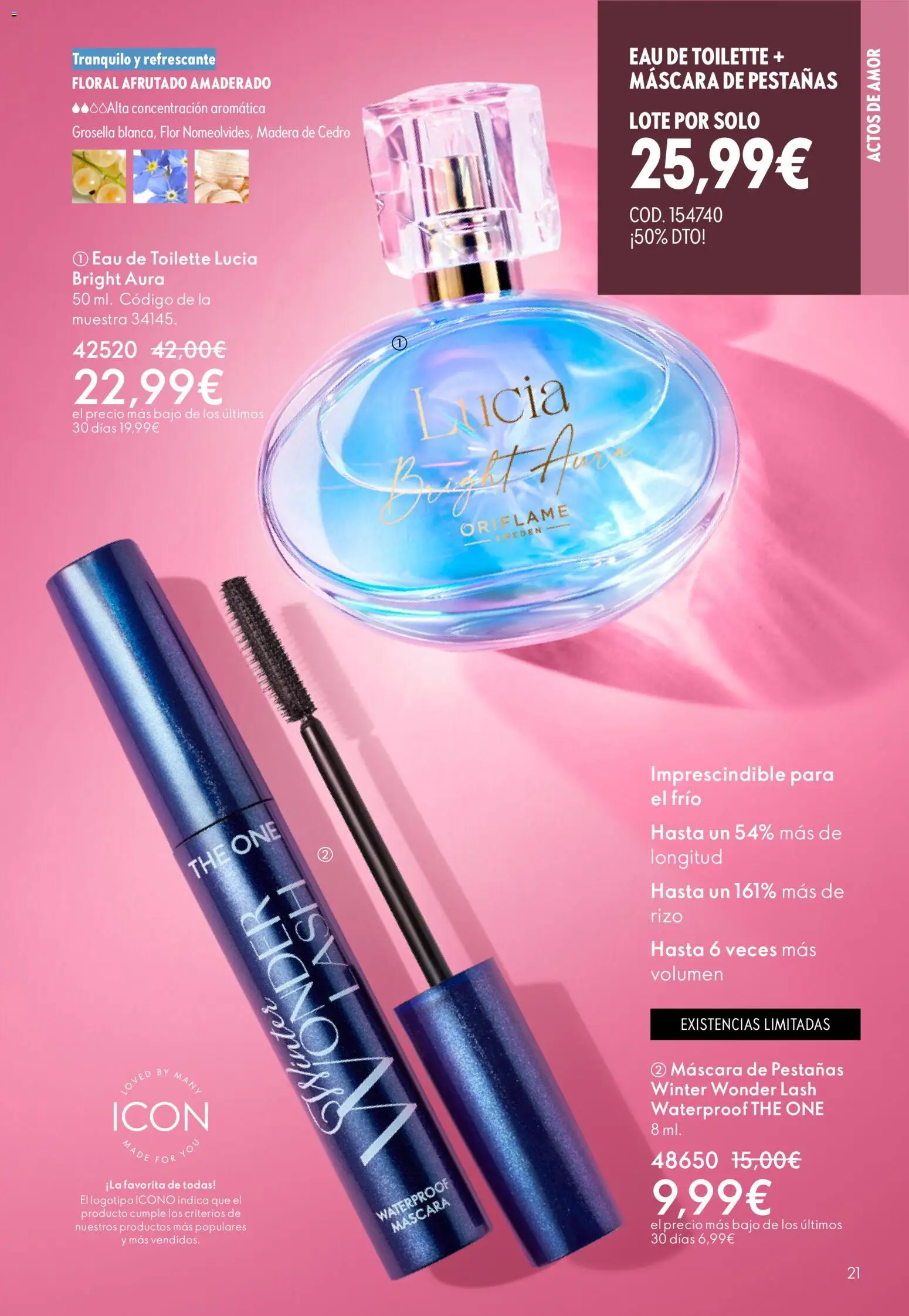 Oriflame - Catálogo Campaña 2 │ válido desde el 28.01.2026 | Página: 21 | Productos: Eau de toilette, Máscara, Máscara de pestañas