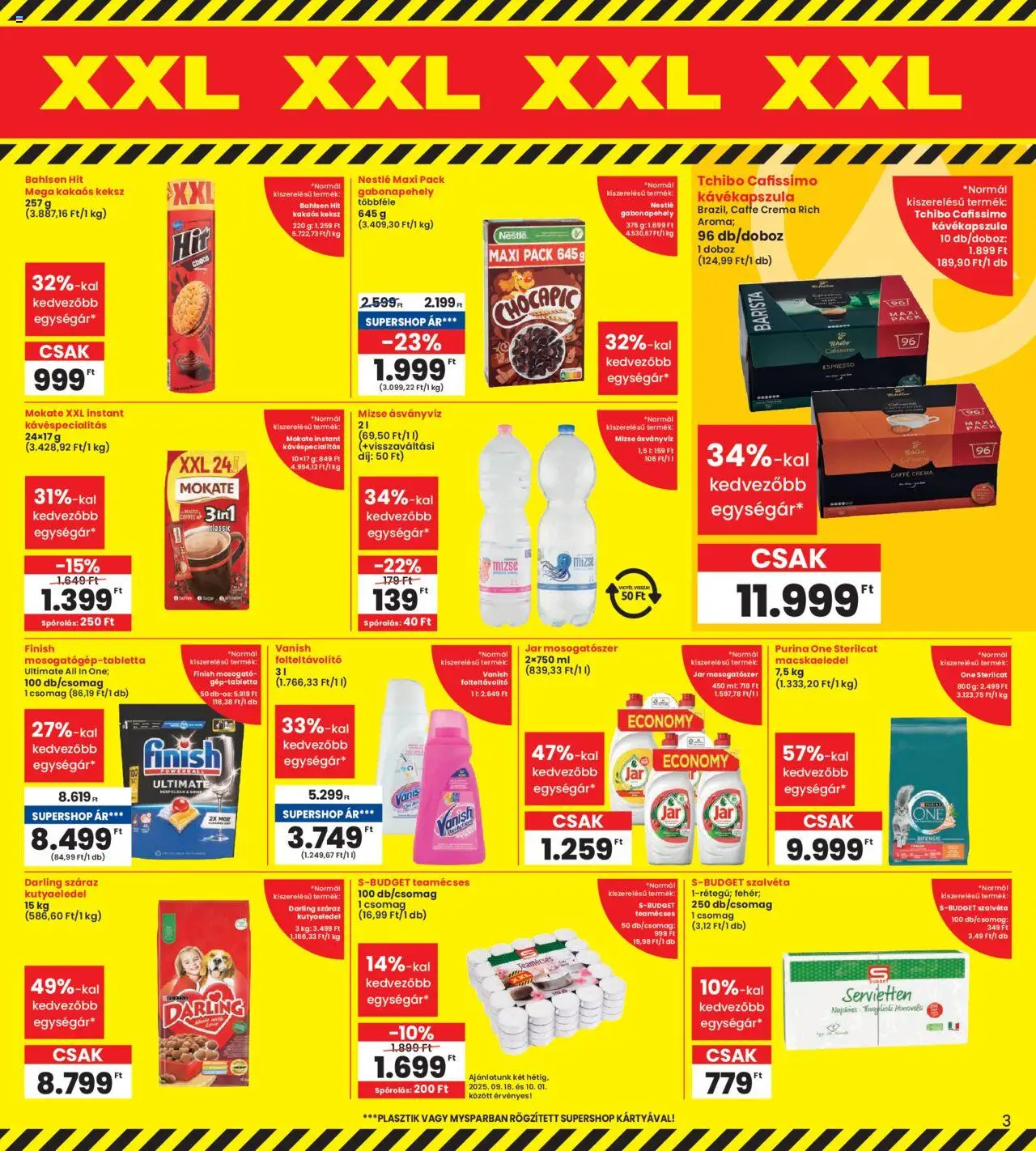 Interspar akciós ujság - amely érvényes a következő dátumtól: 18.09.2025 | Oldal: 3 | Termékek: Kávékapszula, Kutyaeledel, Doboz, Keksz