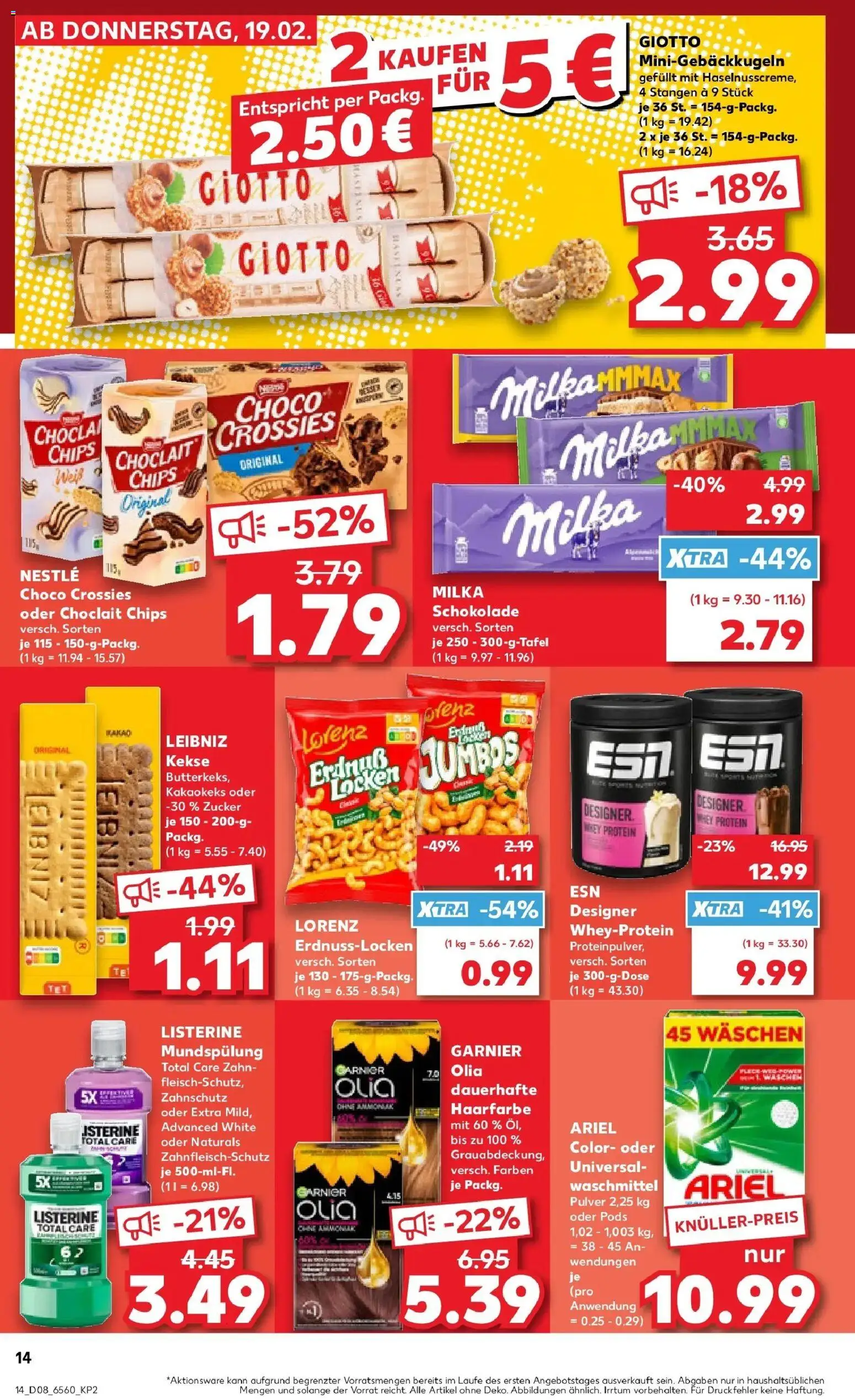 Kaufland prospekt Osnabrück	 – gültig ab 22.02.2026 | Seite: 14 | Produkte: Schokolade, Milka, Haarfarbe, Listerine