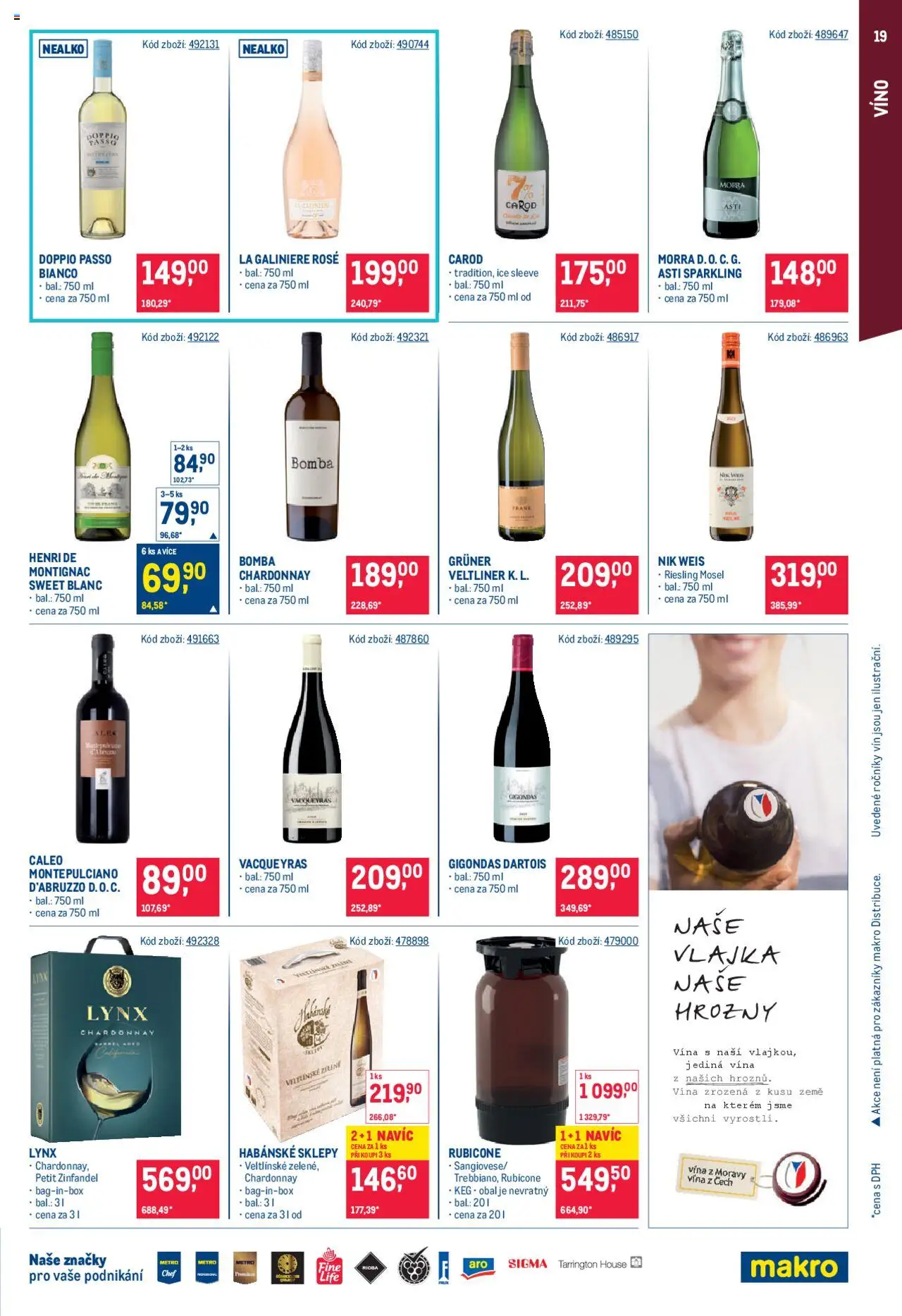 Makro leták - Gastronomie od 13.08.2025 | Strana: 19 | Produkty: Habánské sklepy, Nealko víno, Riesling, Hrozny