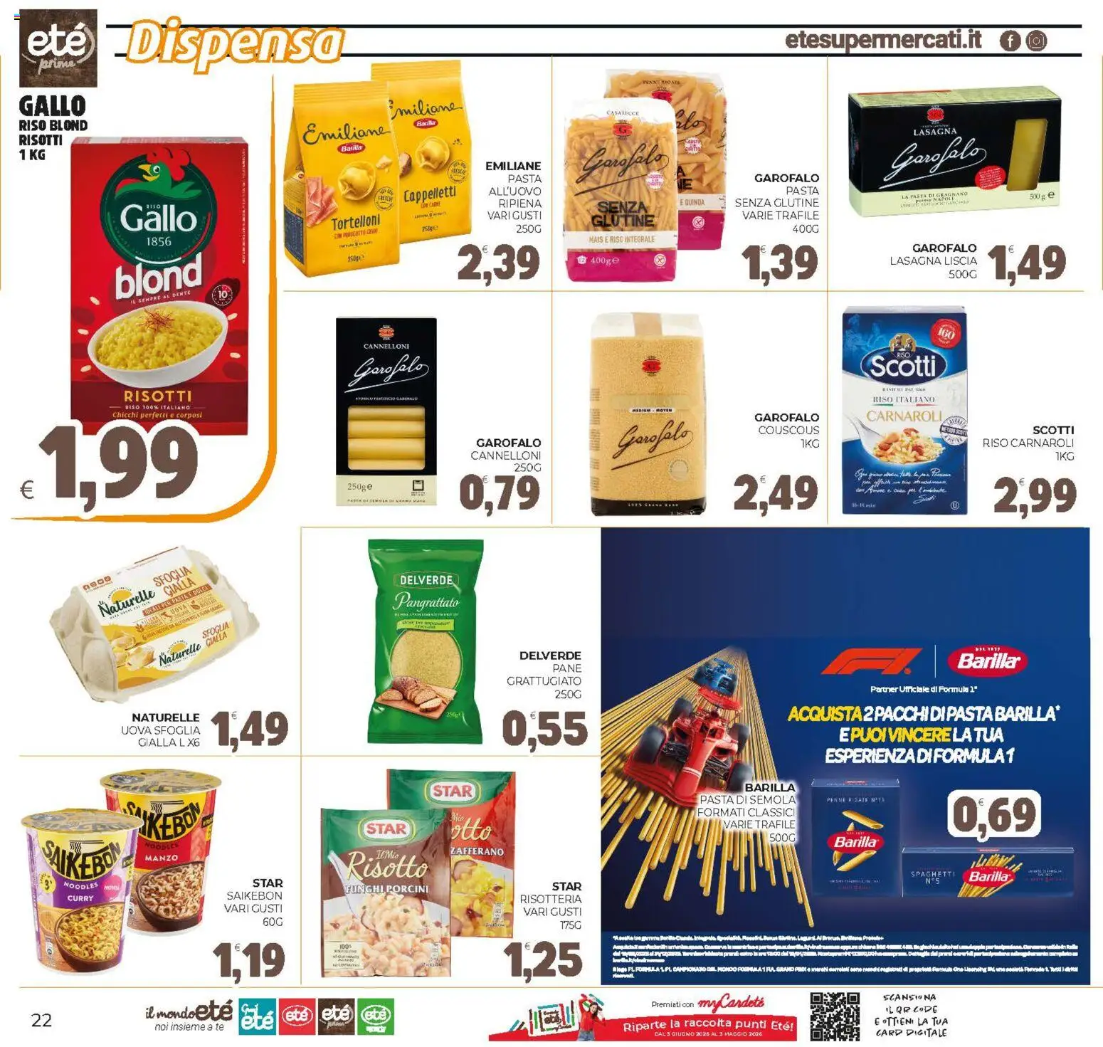 Volantino Eté del 02.12.2025 | Pagina: 22 | Prodotti: Riso, Lasagna, Mais, Tortelloni