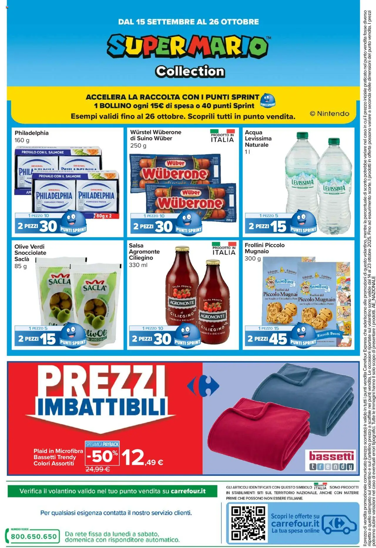 Volantino Carrefour del 14.10.2025 | Pagina: 18 | Prodotti: Acqua, Salsa, Wurstel, Scaffale