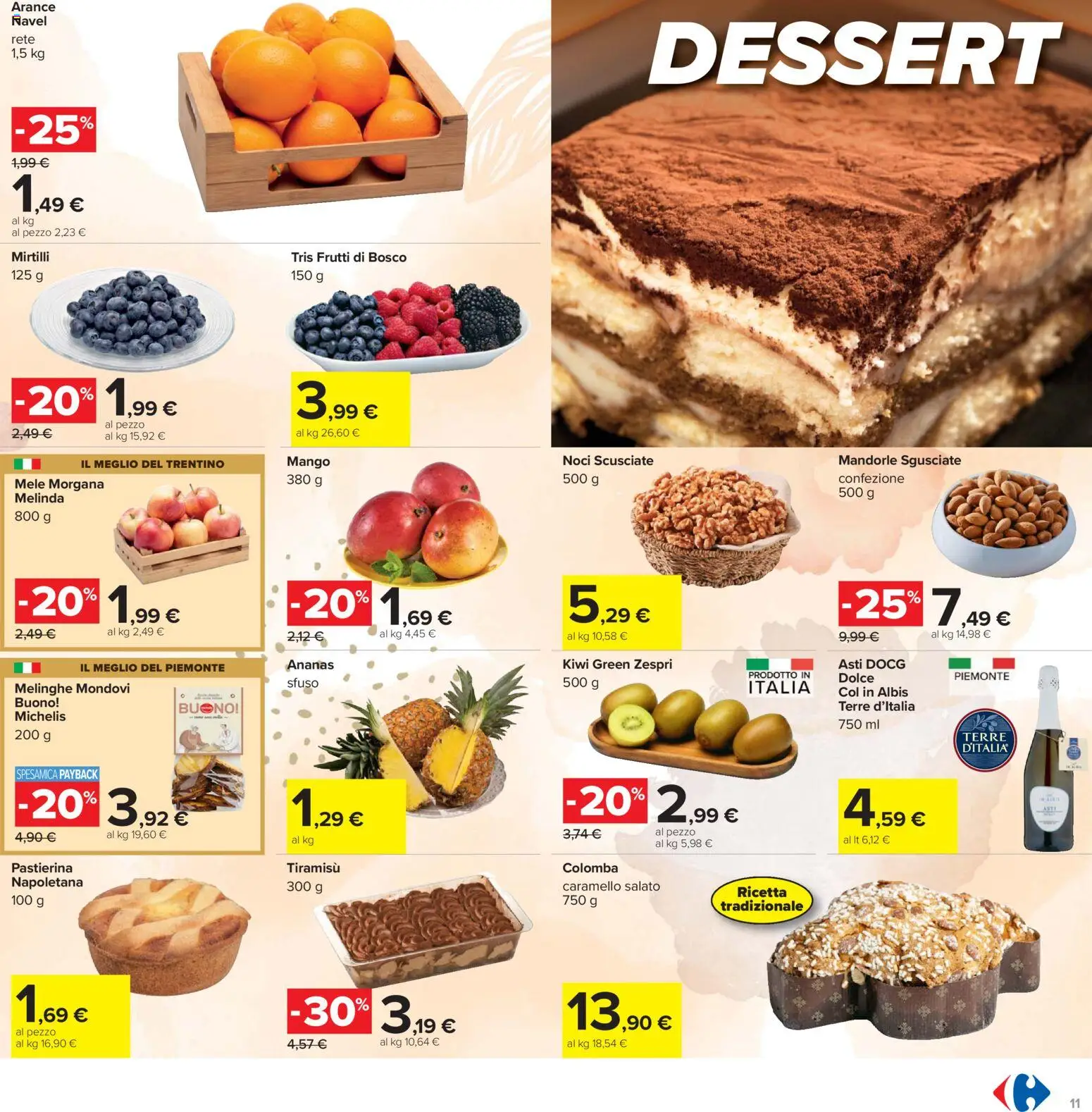Volantino Carrefour del 24.03.2026 | Pagina: 11 | Prodotti: Mele, Kiwi, Noci, Ananas