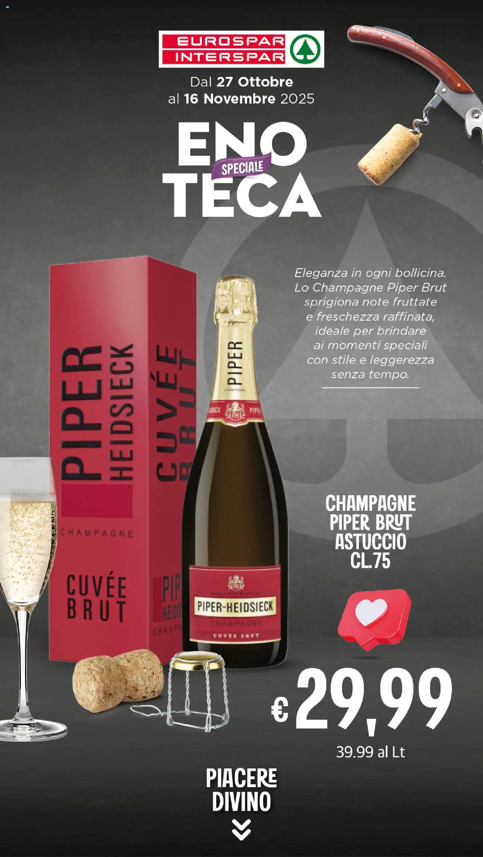 Volantino Eurospar del 27.10.2025 | Pagina: 2 | Prodotti: Champagne, Astuccio