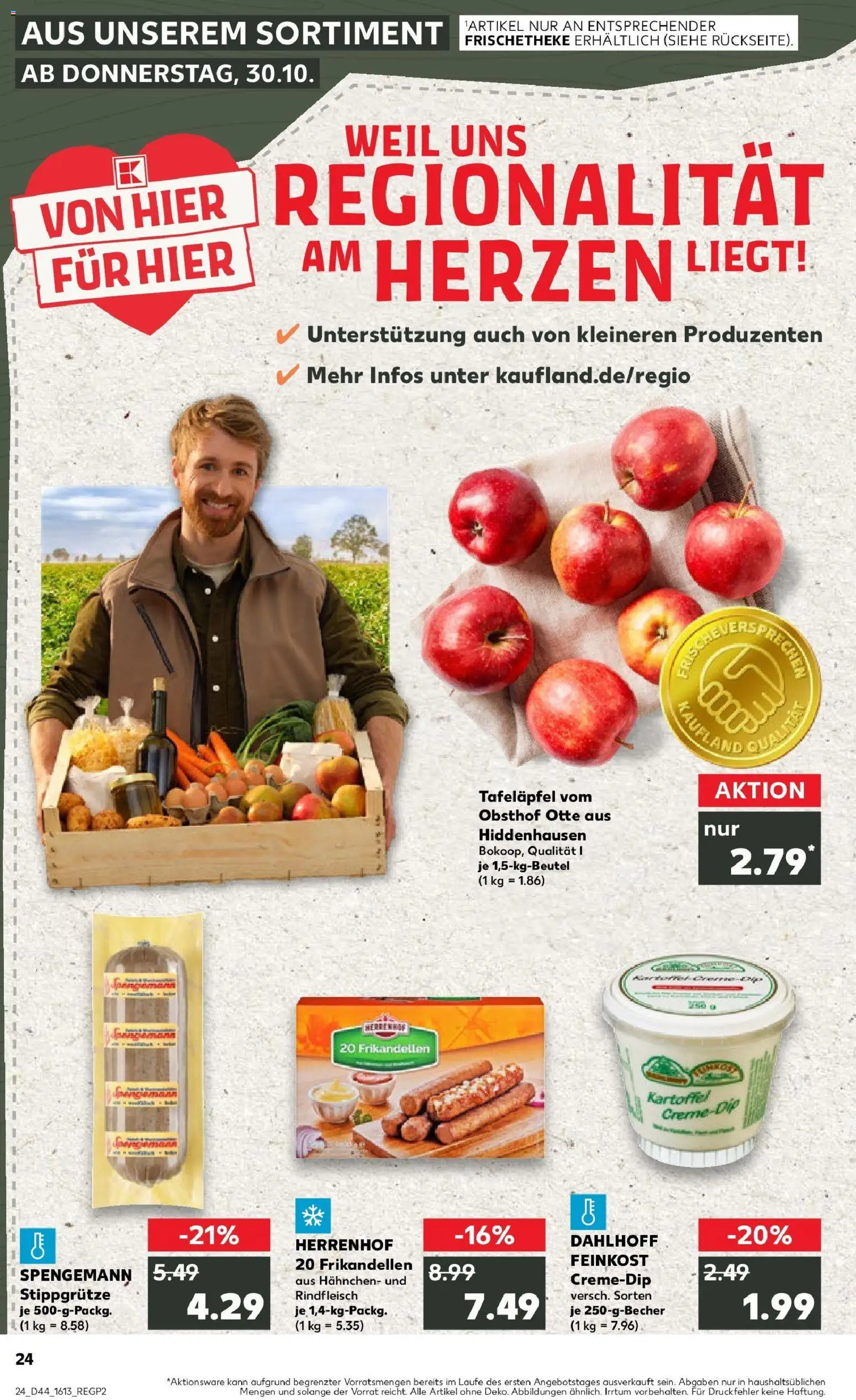 Kaufland prospekt Lübbecke	 – gültig ab 30.10.2025 | Seite: 24 | Produkte: Hahnchen, Rindfleisch
