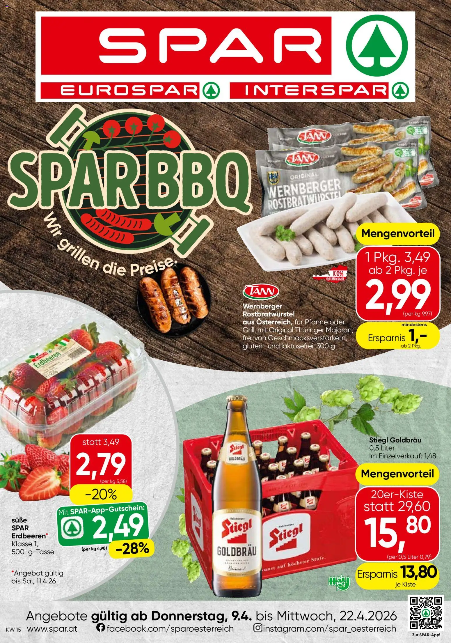 Spar Flugblatt - Niederösterreich gültig ab 09.04.2026 | Seite: 1 | Produkte: Erdbeeren
