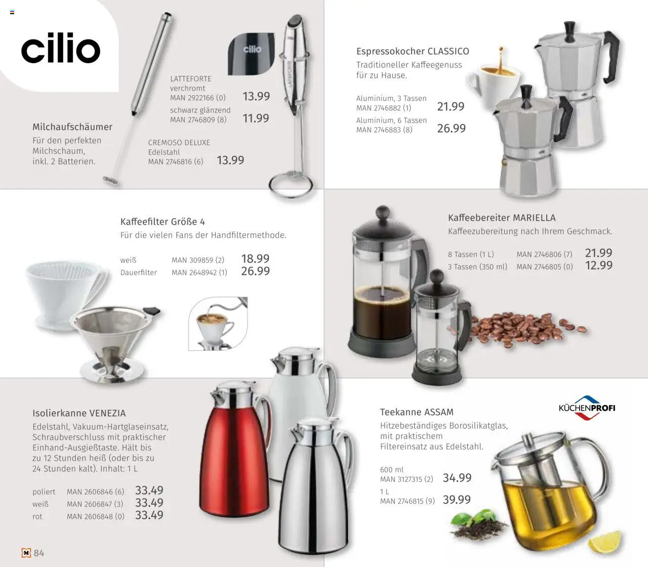 Müller Haushaltskatalog – gültig ab 03.10.2025 | Seite: 84 | Produkte: Teekanne, Espressokocher