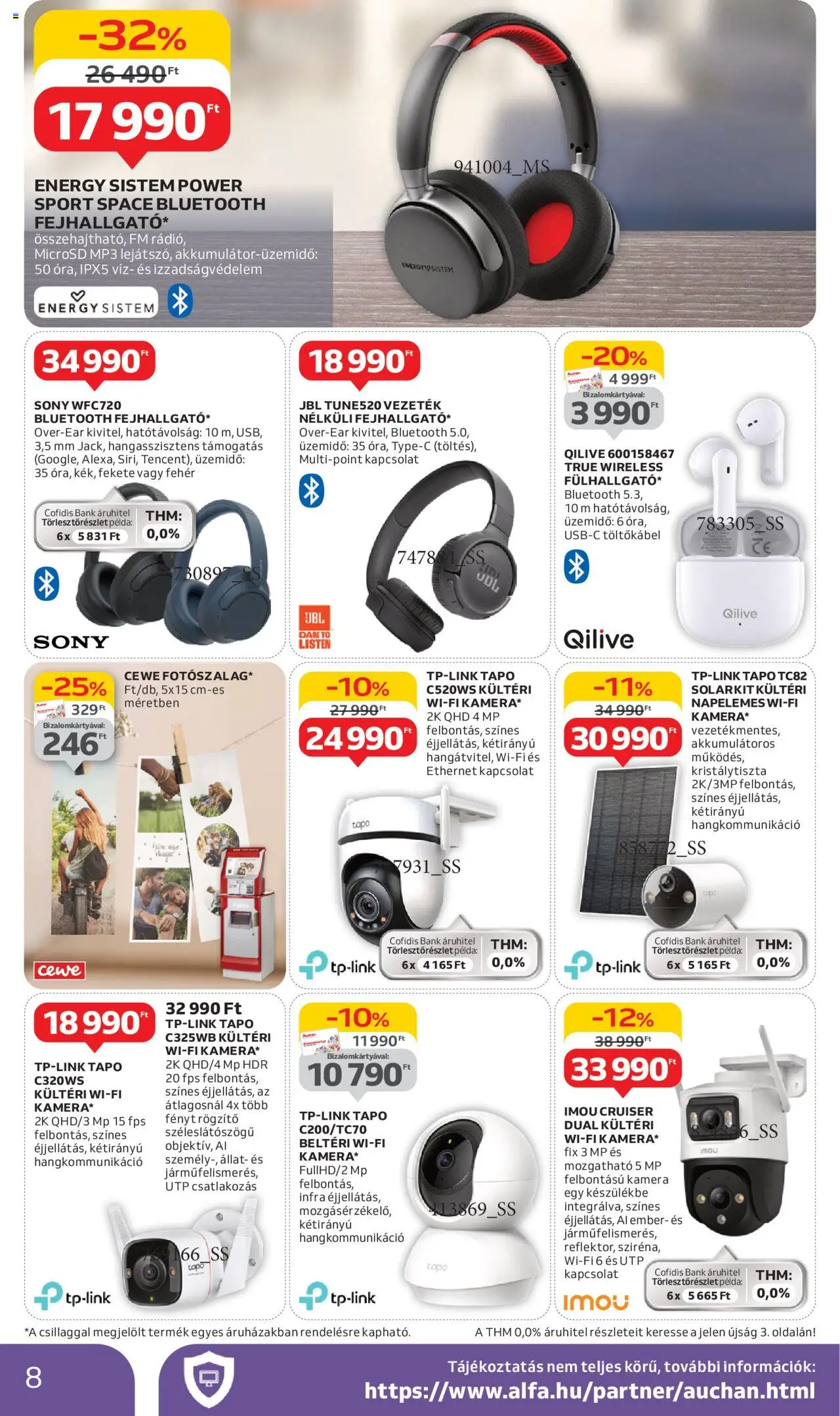 Auchan akciós ujság - amely érvényes a következő dátumtól: 05.06.2025 | Oldal: 8 | Termékek: MP3, Kamera