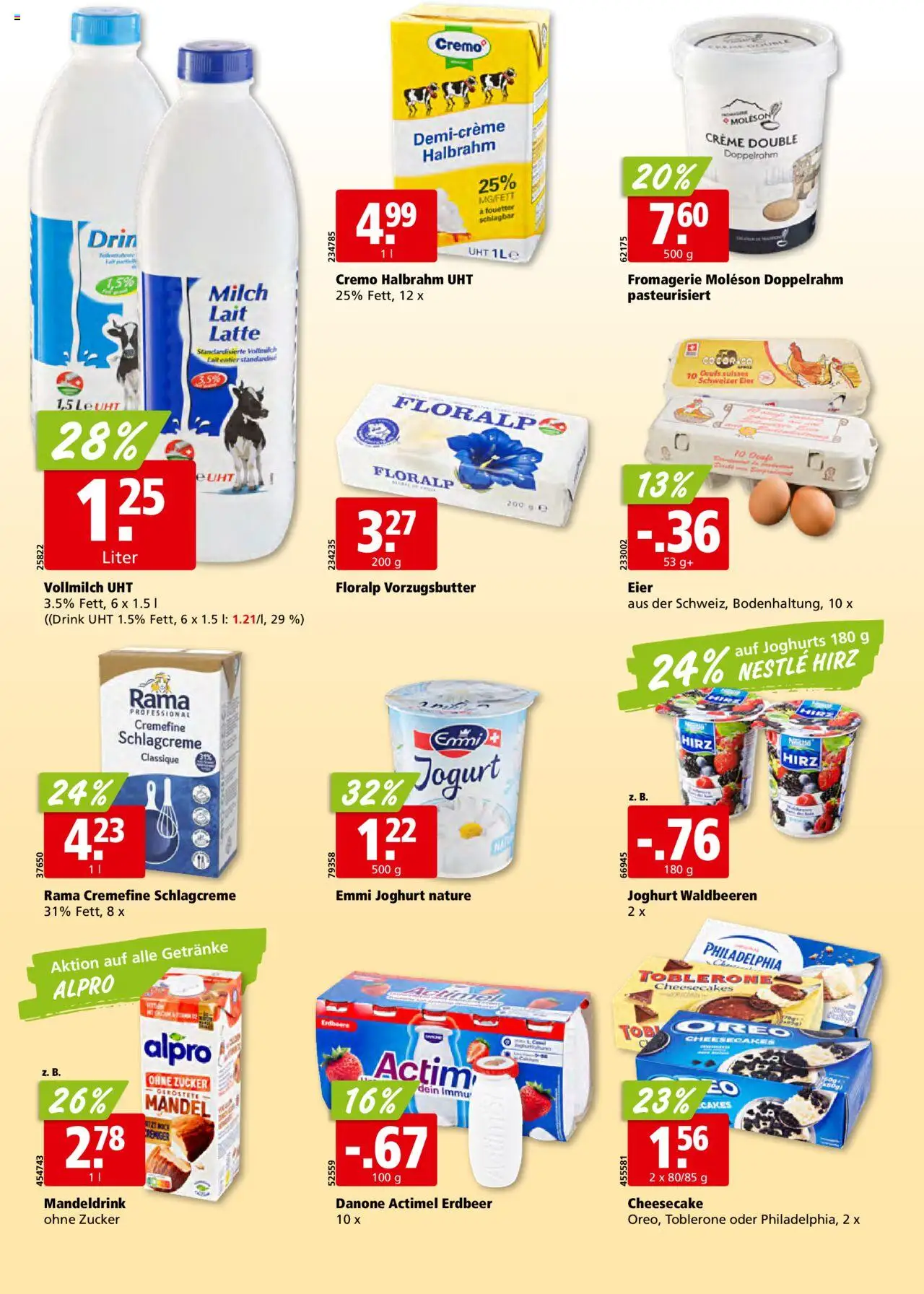 Aligro Aktionen - Chavannes, Matran, Genf, Sitten ab 02.06.2025 | Seite: 14 | Produkte: Actimel, Milch, Butter, Creme
