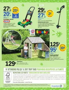 E.Leclerc - Prévisualisation de DÉBROUSSAILLEUSE BOSCH, Les petits jardiniers peuvent imiter les grands en toute sécurité et de manière ludique ! Fidèle au modèle original, elle est équipée d'effets sonores et lumineux. Dès 3 ans. valide à partir de 24.03.2026 | Page: 3 | Produits: Toboggan, Grill, Tondeuse, Piles