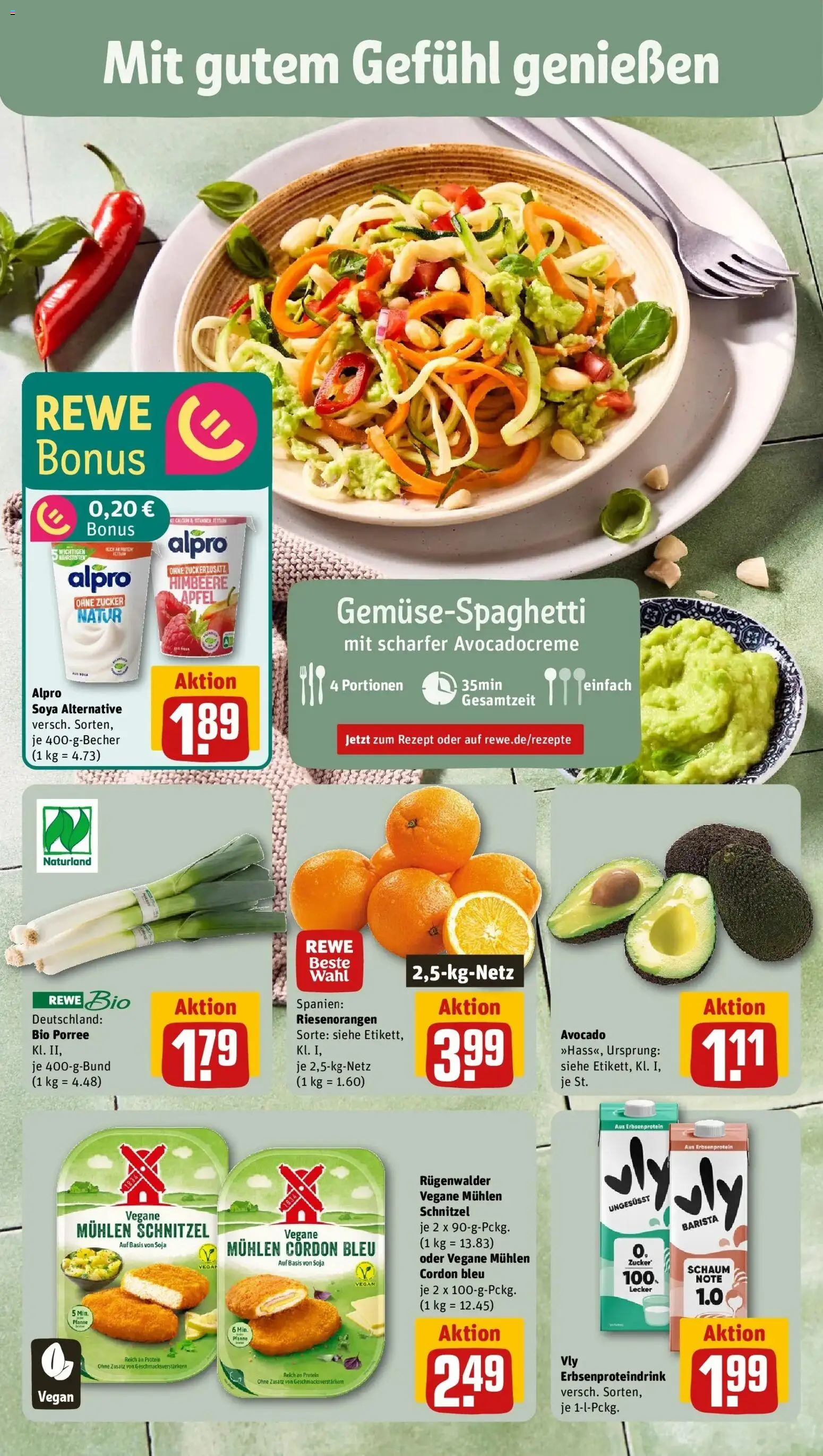 Rewe Prospekt Fridingen An Der Donau	 – gültig ab 05.04.2026 | Seite: 4 | Produkte: Schnitzel, Avocado, Alpro, Himbeere