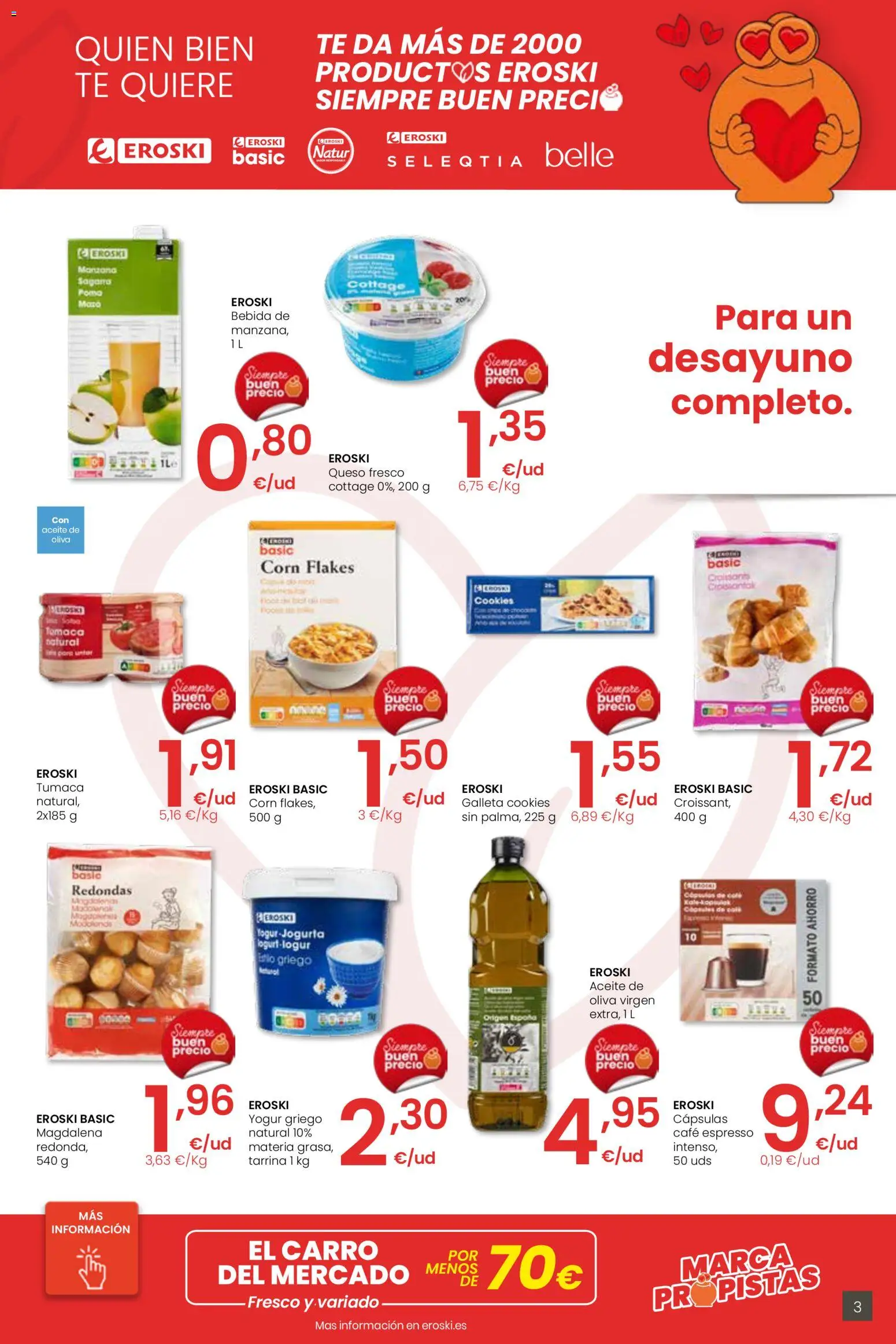 Eroski - Siempre a buen precio  │ válido desde el 12.02.2026 | Página: 3 | Productos: Queso, Yogur, Queso fresco, Μαγειρική εστία