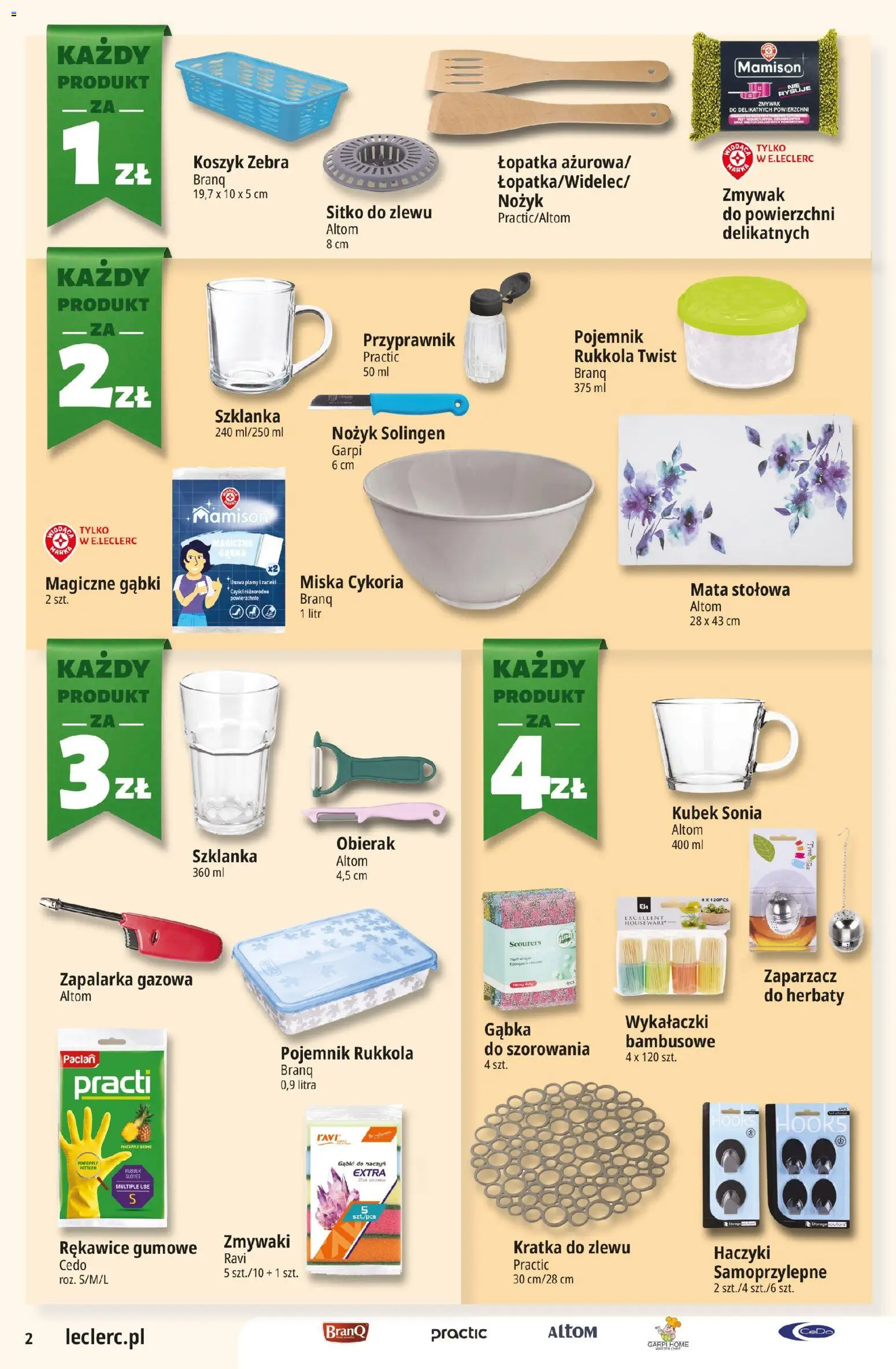 E.Leclerc gazetka - Tychy od 08.04.2026 | Strona: 2 | Produkty: Szklanka, Magiczne gąbki, Magiczna gąbka, Gąbka