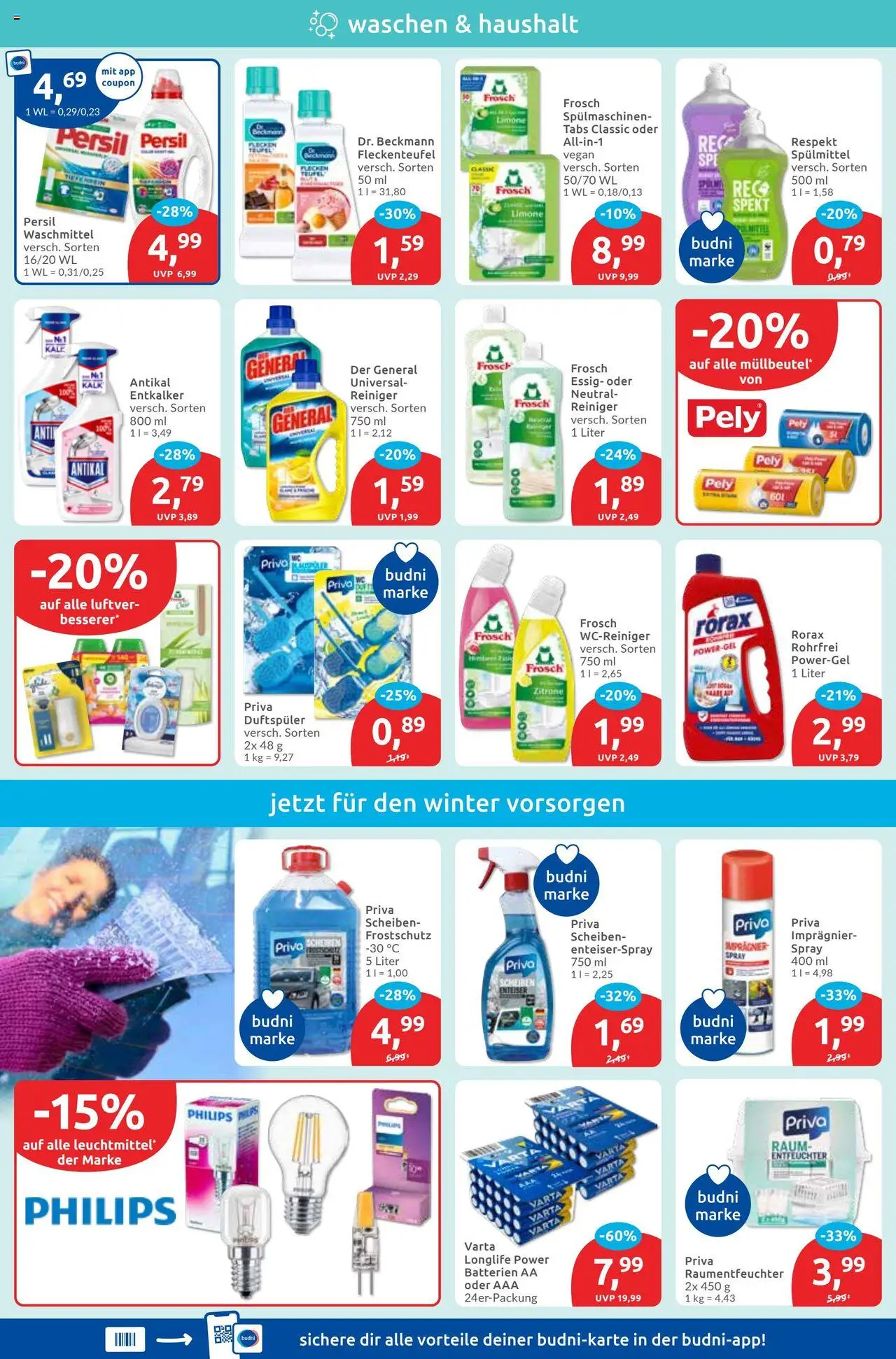 Budni Prospekt 	 – gültig ab 13.10.2025 | Seite: 4 | Produkte: Batterien, Essig, Zitrone, Persil