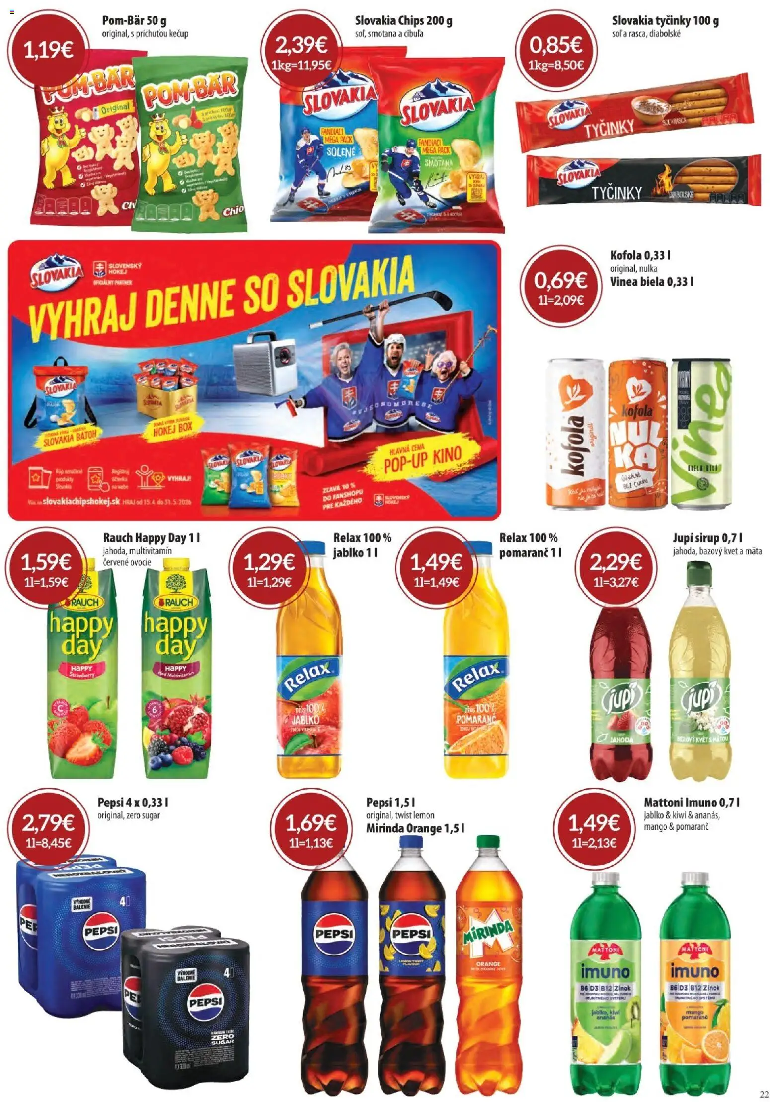 Nové CBA Komfos akcie – leták je platný od 07.05.2026 | Strana: 23 | Produkty: Kečup, Batoh, Mirinda, Ovocie