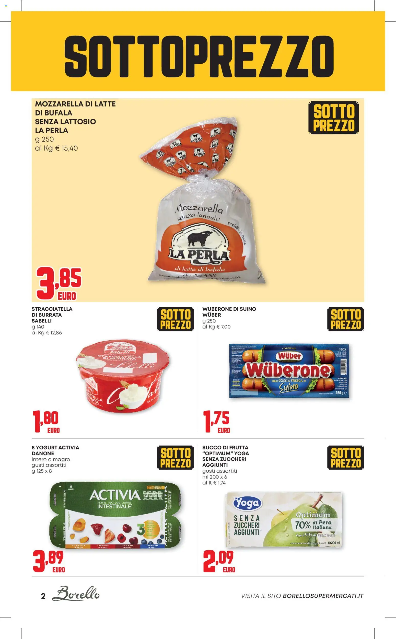 Volantino Borello Supermercati del 20.11.2025 | Pagina: 2 | Prodotti: Frutta, Suino, Fan, Burrata