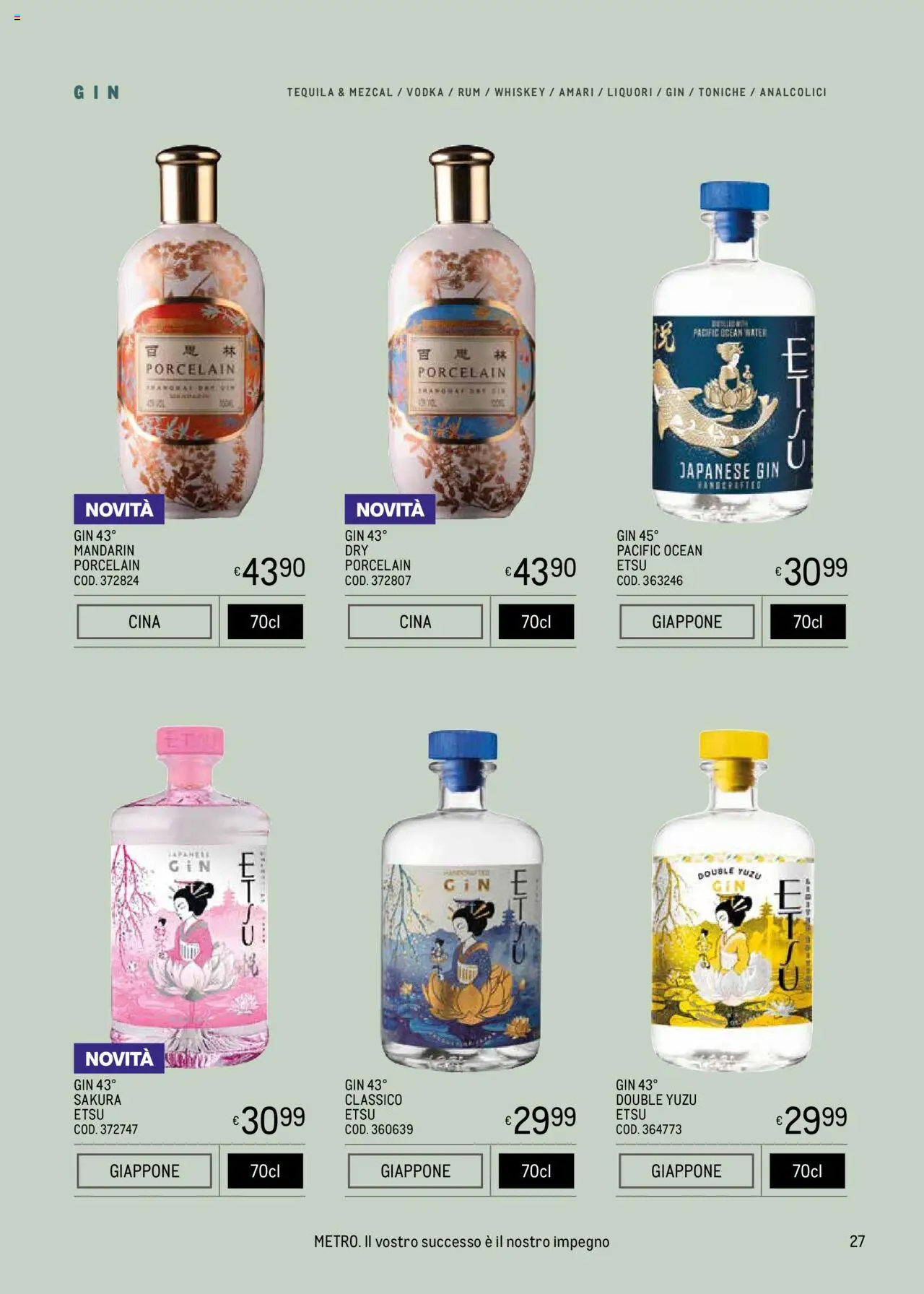 Volantino Metro del 09.05.2025 | Pagina: 27 | Prodotti: Gin, Vodka, Rum, Tequila