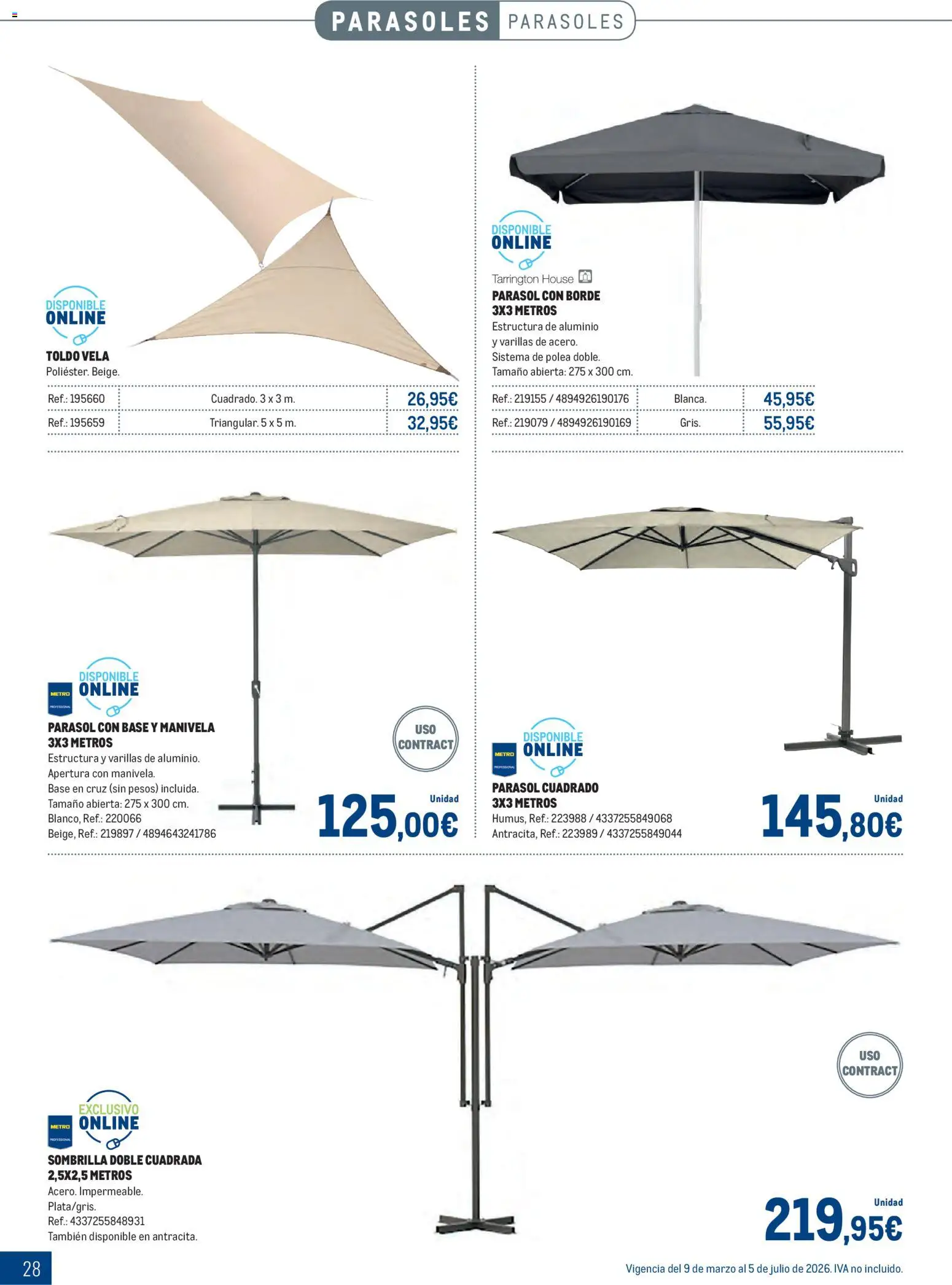 Makro - Especial Terrazas │ válido desde el 09.03.2026 | Página: 28 | Productos: Sombrilla, Vela