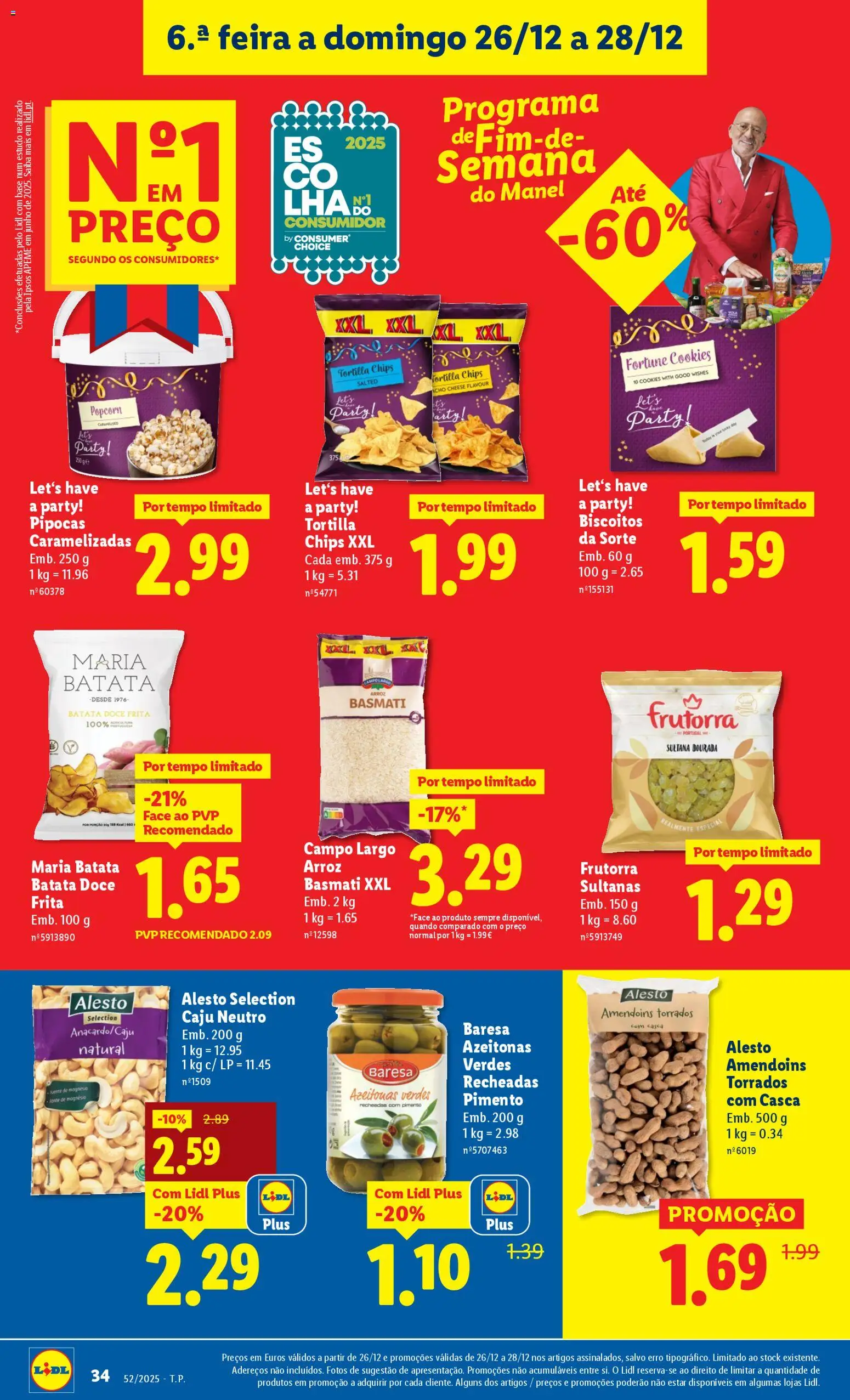 Lidl folheto │ válido de 22.12.2025 | Página: 34 | Produtos: Batata, Arroz basmati, Base, Biscoitos