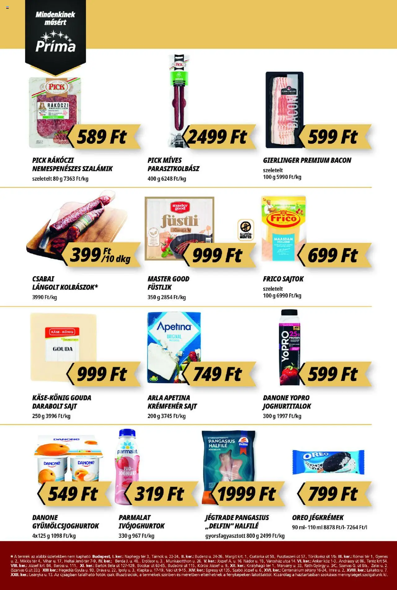CBA Príma akciós ujság - amely érvényes a következő dátumtól: 14.08.2025 | Oldal: 2 | Termékek: Pick, Gouda, Bacon, Joghurt