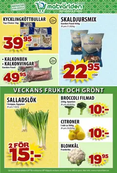Matvärlden - erbjudanden - Förhandsvisning av reklamblad från butik Matvärlden aktuell från 01.12.2025 | Sida: 3 | Produkter: Salladslök, Blomkål, Broccoli