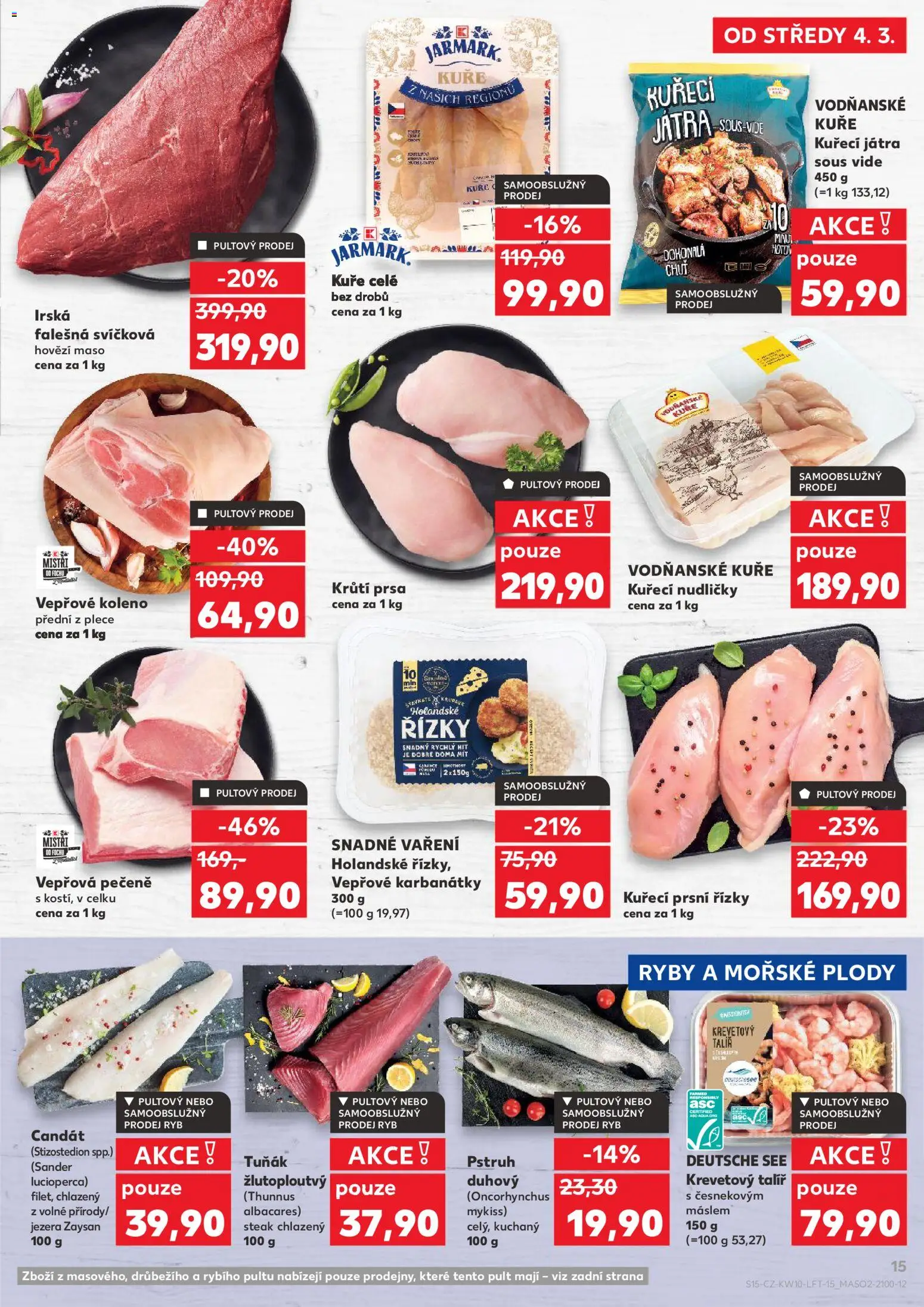 Kaufland leták - Chomutov od 04.03.2026 | Strana: 15 | Produkty: Sous vide, Kuřecí prsní řízky, Talíř, Kuřecí Játra