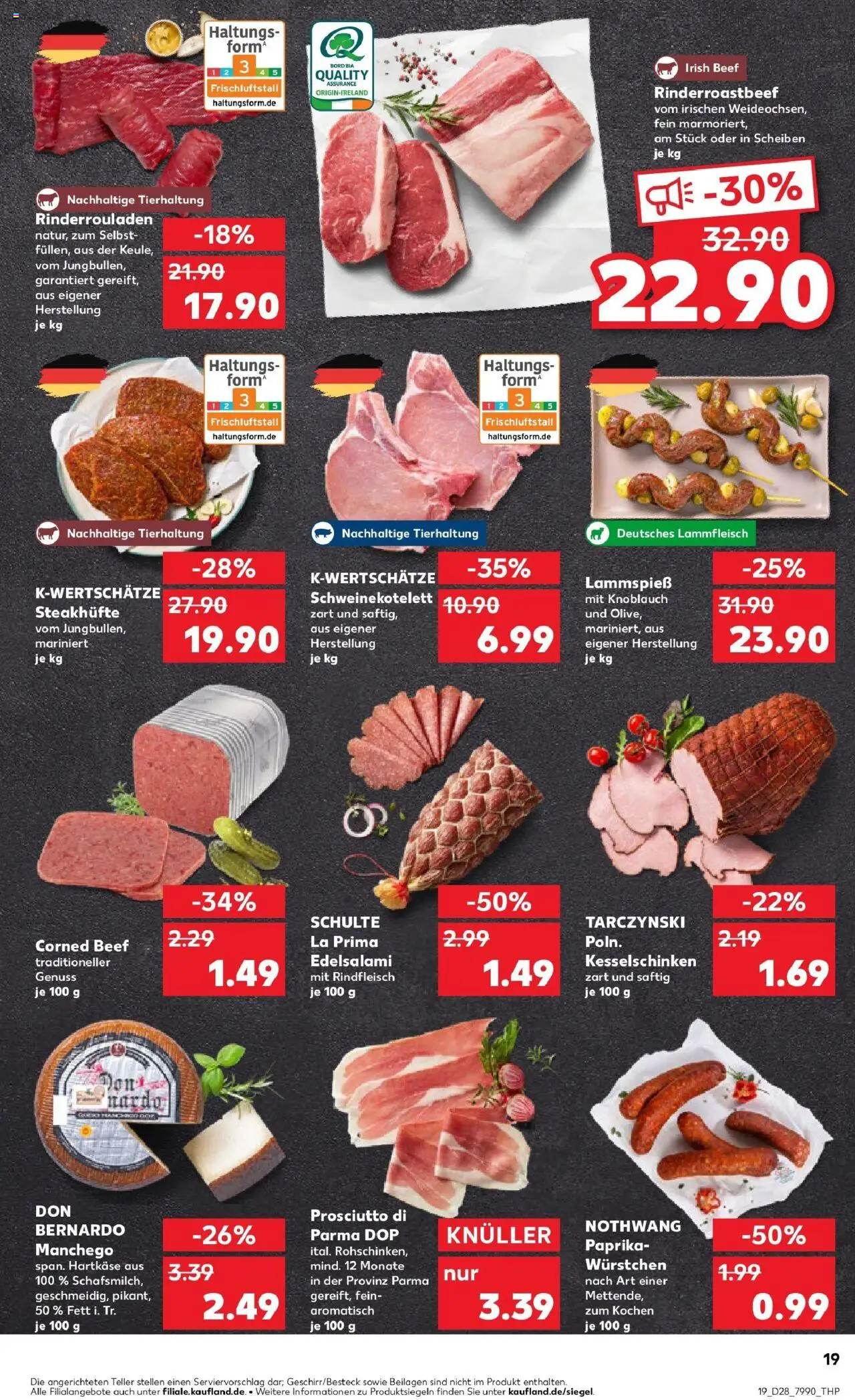 Kaufland prospekt Mayen	 - gültig ab dem 09.07.2025 | Seite: 19 | Produkte: Rinderrouladen, Salami, Rindfleisch, Steak