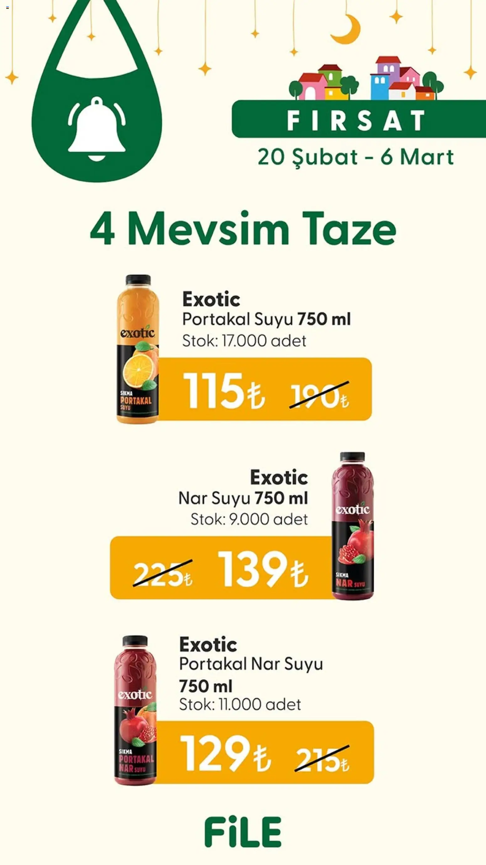 File Market İndirim - 20.02.2026 tarihinden itibaren geçerlidir | Sayfa: 1 | Ürünler: Portakal, Nar