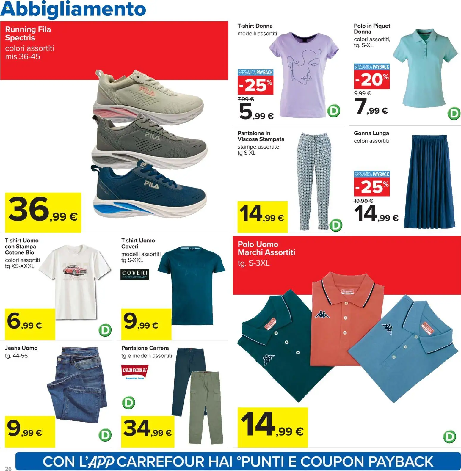 Volantino Carrefour del 13.03.2026 | Pagina: 26 | Prodotti: Gonna, Jeans, Polo, Stampa