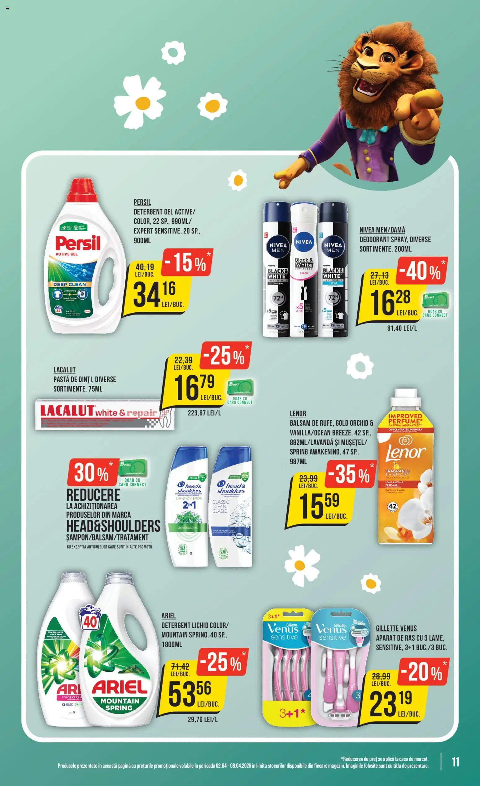 Noul catalog Mega Image – valabil de la 02.04.2026 | Pagină: 11 | Produse: Aparat De Ras, Balsam, Deodorant, Detergent