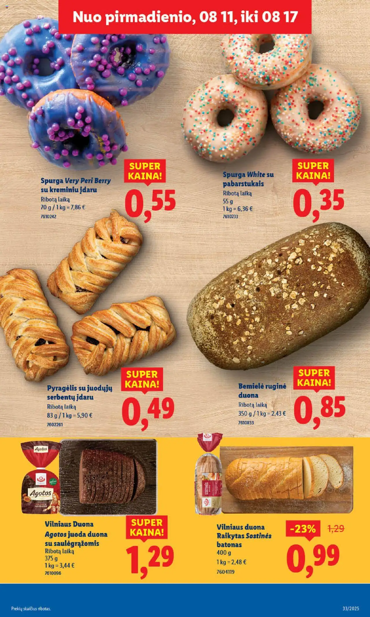 LIDL leidinys│galioja nuo 14.08.2025 | Puslapis: 7 | Prekių: Batonas, Spurga, Duona